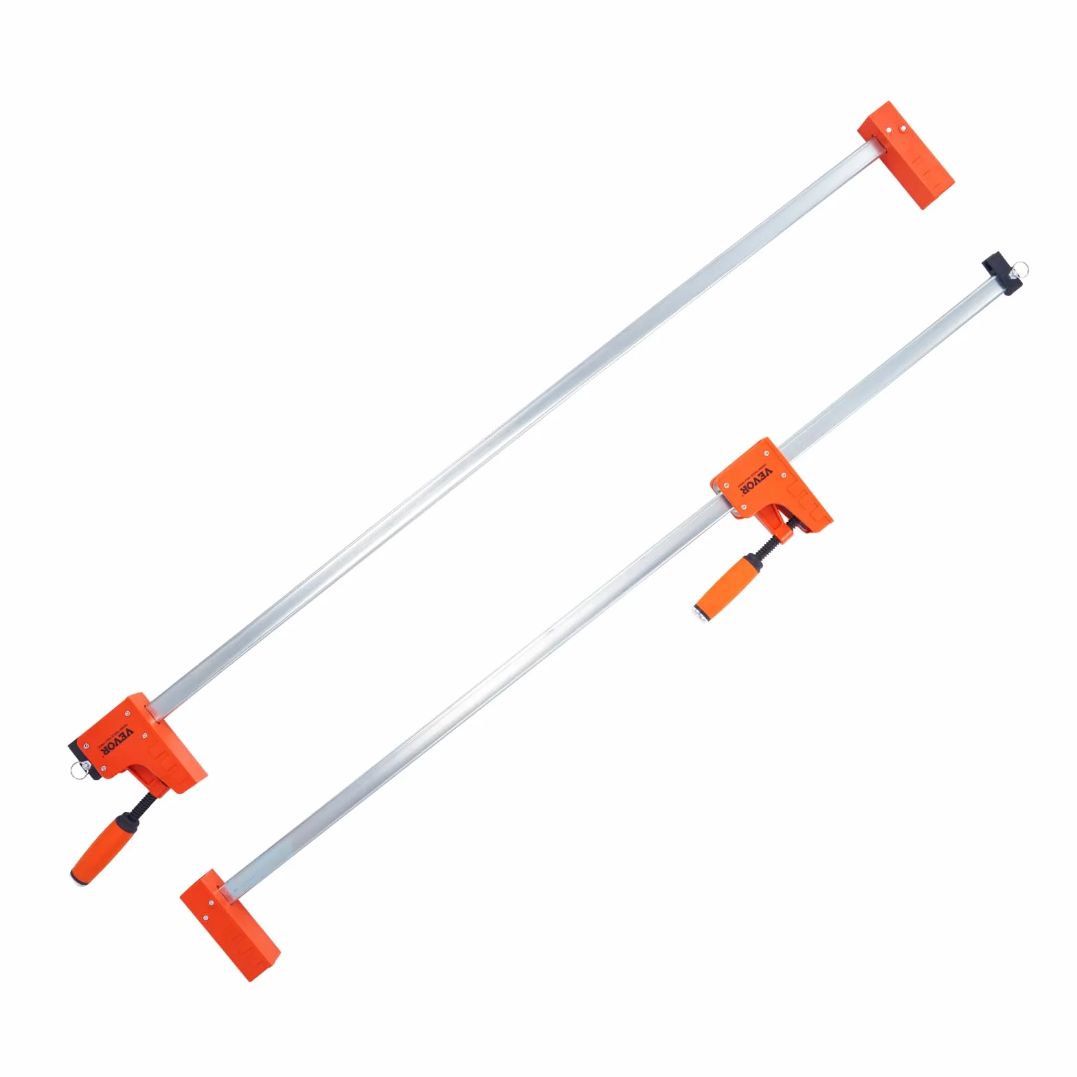 VEVOR Zaciski prętowe do obróbki drewna, zestaw 2 zacisków równoległych 127 cm, zacisk F z limitem obciążenia 499 kg, równomierne ciśnienie, tworzywo sztuczne i stal węglowa, zaciski do drewna do