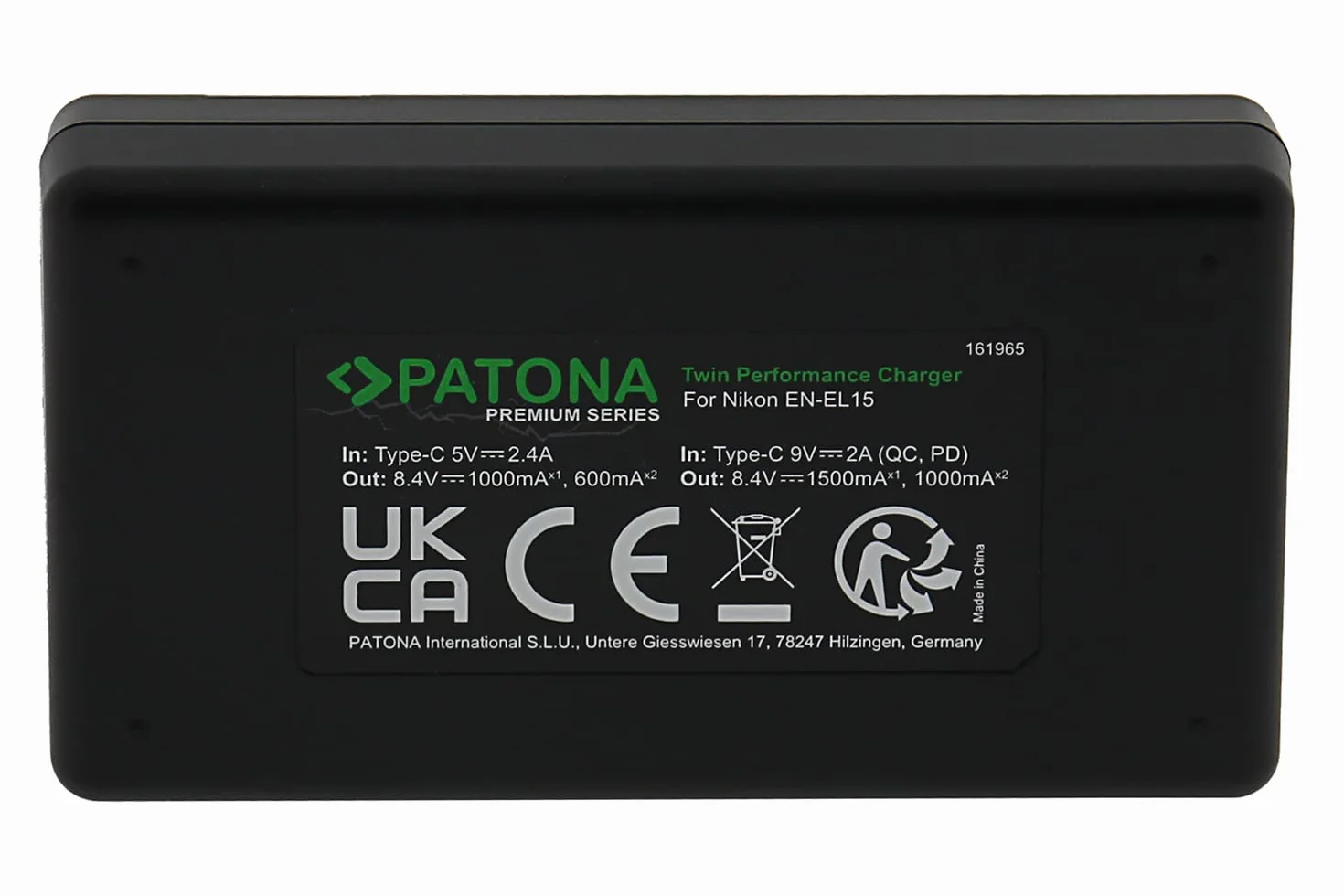 PATONA PROTECT EN-EL15c akumulatory 2x 2600mAh ładowarka USB-C 1500mA PD kompatybilna Zf Z6III