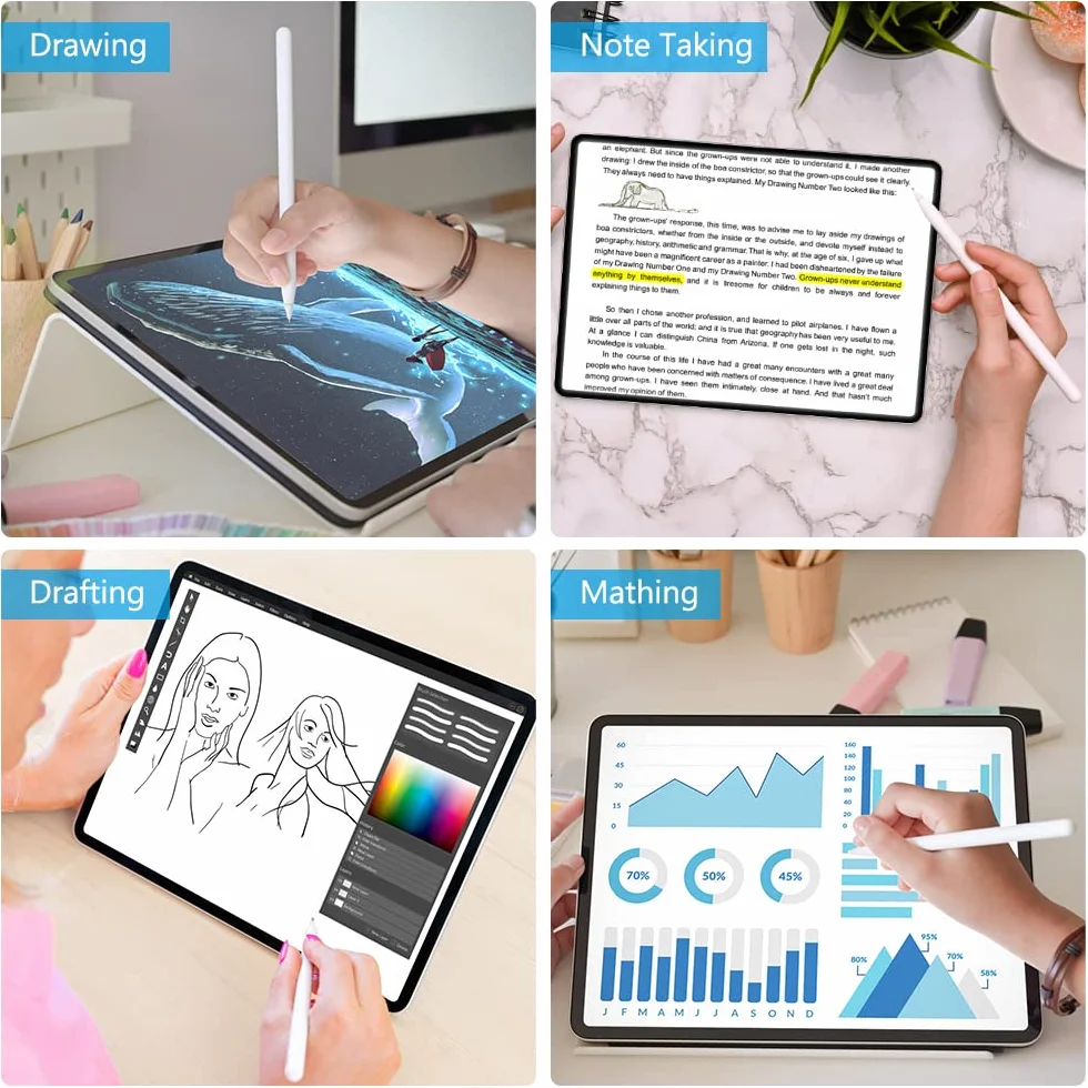 flintronic Końcówki kompatybilne z ołówkiem Apple iPad Pro, 4 opakowania końcówek zamiennych do Apple Pencil 2. generacji i 1. generacji, końcówki wymienne do iPada Pro iPencil, białe