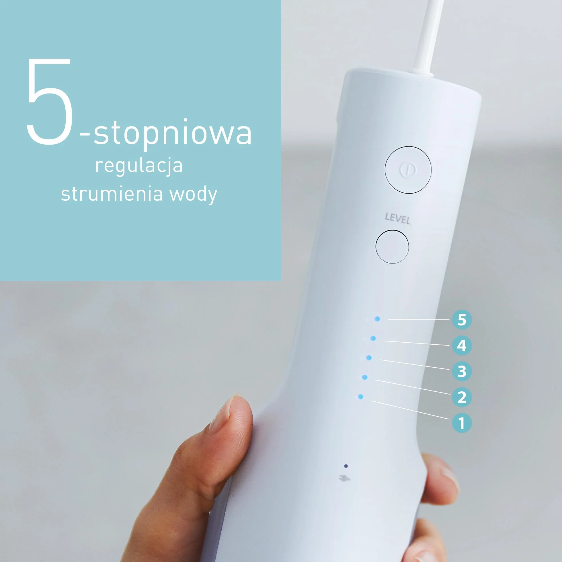 Panasonic Series 300 Irygator do Ust EW-DJ27-A303, Irygator do Zębów, 200 ml, IPX7, 4 Dysze, 5 Ustawień Ciśnienia, Akcesoria Podróżne, Niebieski