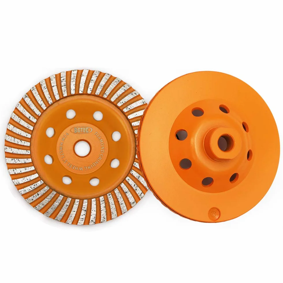 BGTEC Turbo rząd diamentowy młynek do szlifowania koła z gwintem M14 do marmuru betonu 125 mm 2 szt