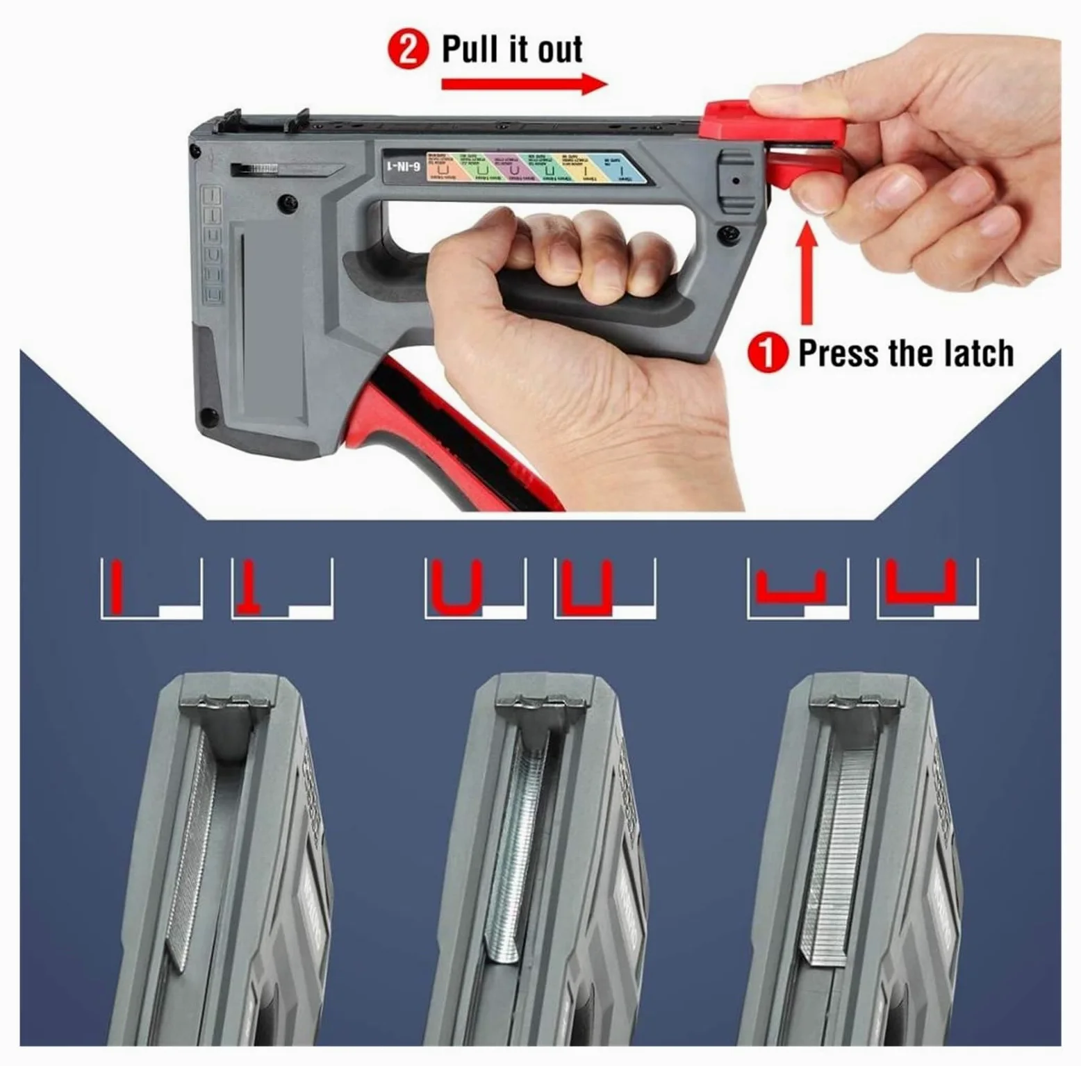 Pistolet do gwoździ, Zszywacz 6 w 1 Heavy Duty do mocowania materiału Ręczny pistolet do gwoździ z dwoma opcjami zasilania do dekoracji wnętrz dla majsterkowiczów(With 4000 Staples)