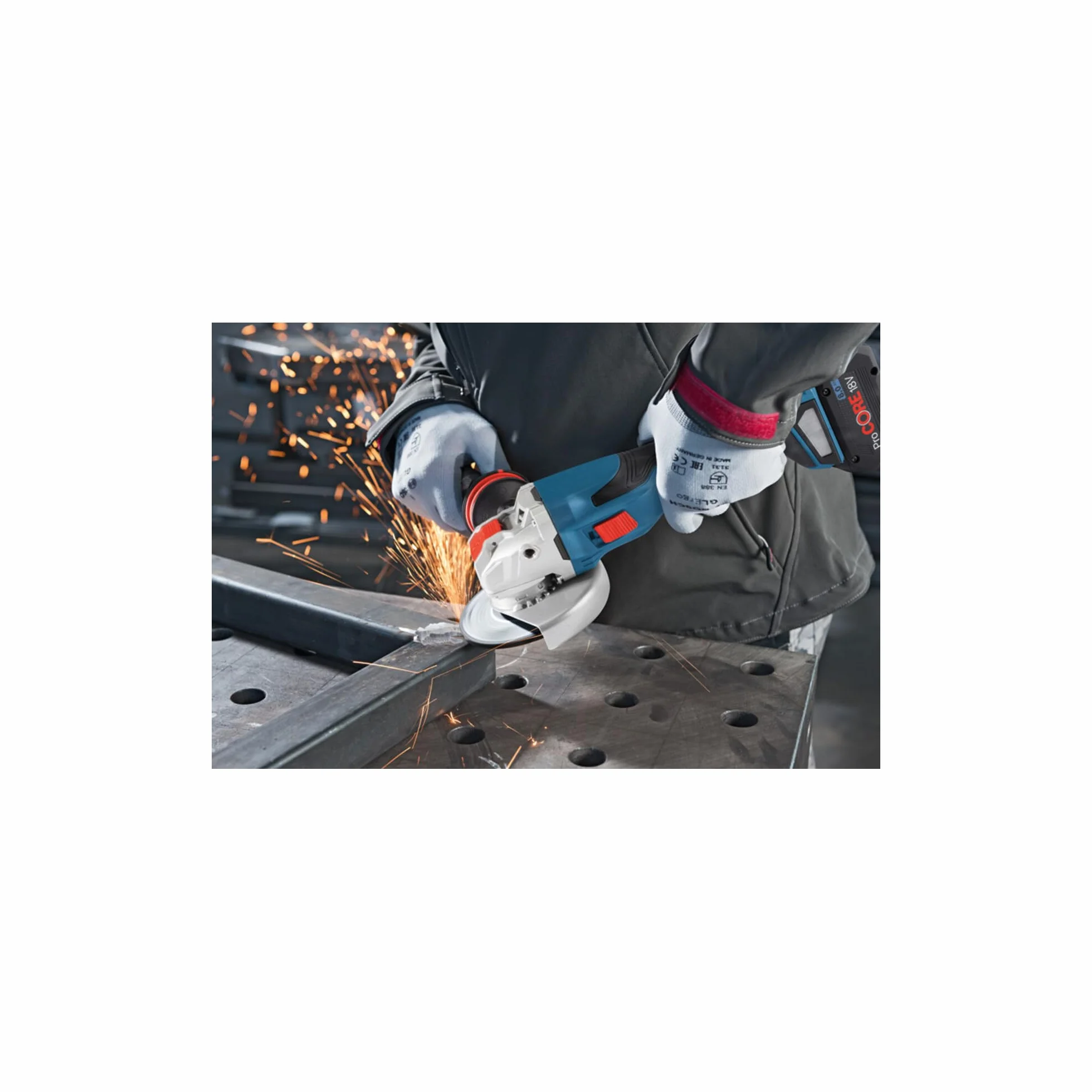 Bosch Professional system 18V: akumulatorowa szlifierka kątowa GWX 18V-15 C (Ø tarczy 125 mm, system X-LOCK, walizka L-BOXX)