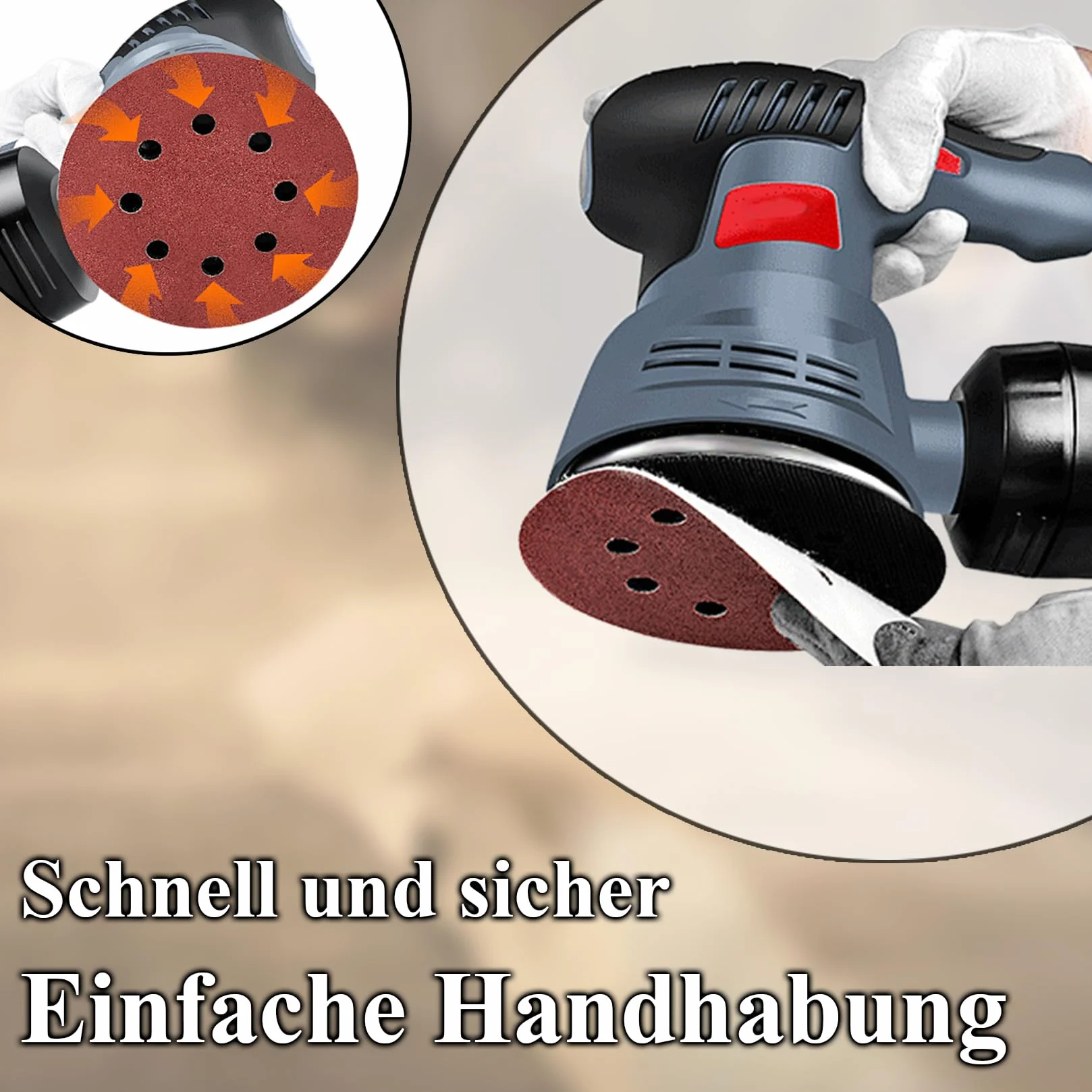 Talerz szlifierski 125 mm z systemem haka i pętli na rzep kompatybilny z Bosch PEX 300 AE i PEX 400 AE talerz szlifierski do szlifierek mimośrodowych Bosch, 8 otworów płyta szlifierska