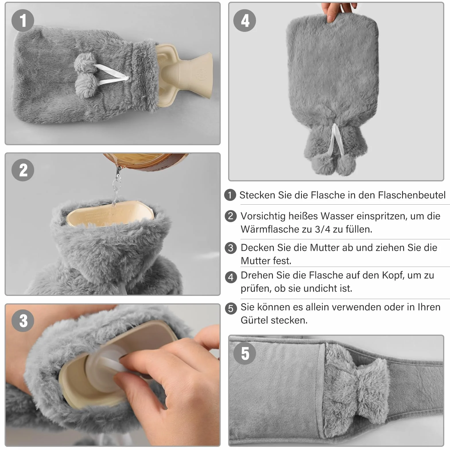 Termofor, pas termiczny, termofor z gumy z miękkim poszyciem, termofor 1L na szyję i ramiona, plecy, nogi, okład na talię
