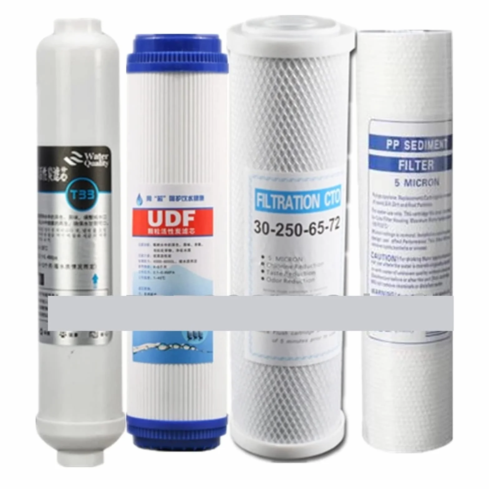 System filtrowania wody, 1 zestaw (4 szt.) 10 Cal filtr do oczyszczania wody Udf Pp T33 RO kuchnia System osmozy wody wkład do filtra wody
