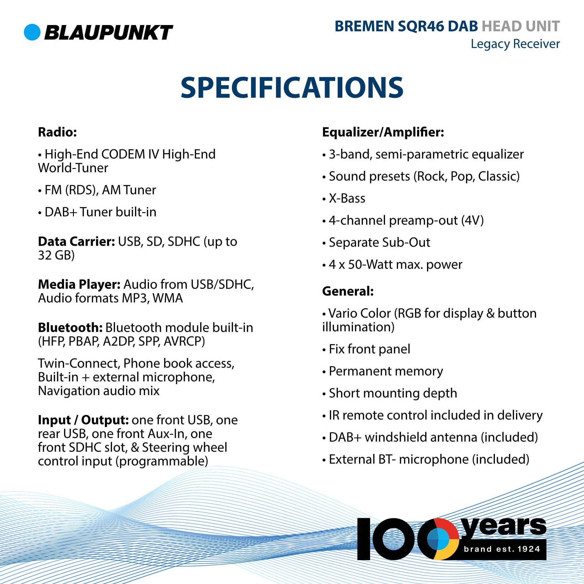 Blaupunkt SQR 46 DAB Radio, Czarny, 11 x 18,01 x 5,99 cm
