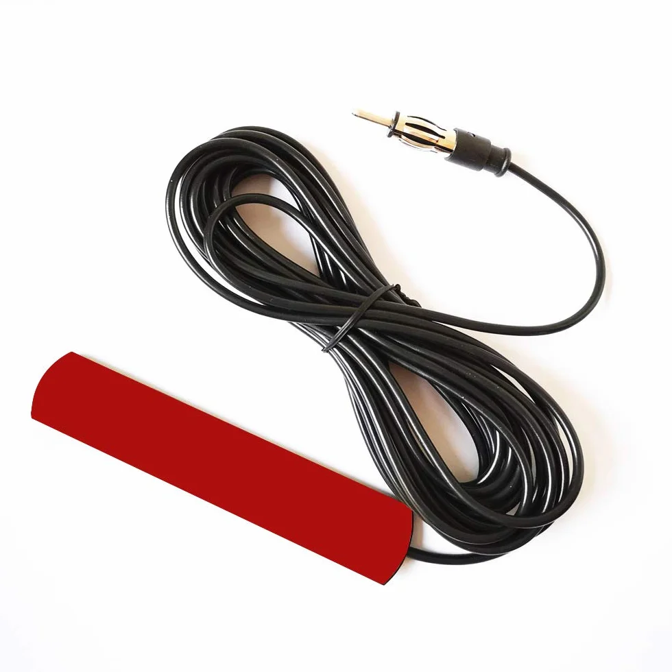 DollaTek ANT-309 antena radiowa samochodowa uniwersalna FM czarna wzmacniacz sygnału 85-112 MHz kabel 5M