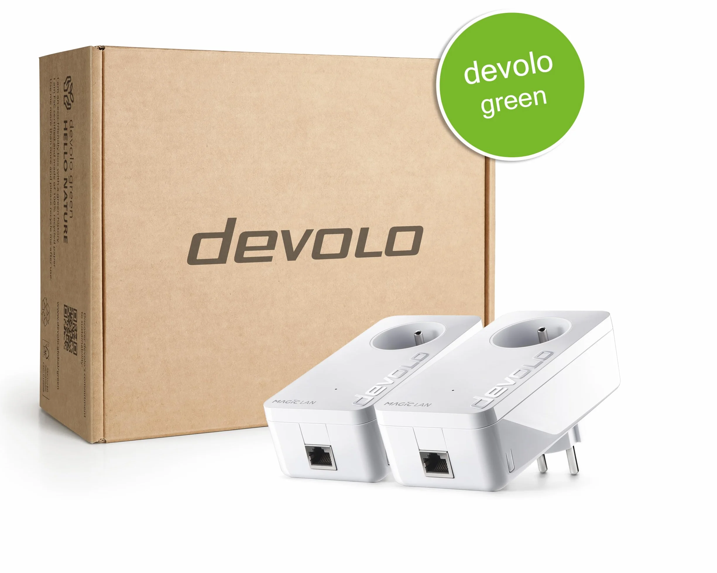 devolo Magic 1 LAN Starter Kit, adapter Powerline LAN, do 1 200 Mbit/s, 1x port Gigabit LAN, idealny do pracy zdalnej, biały