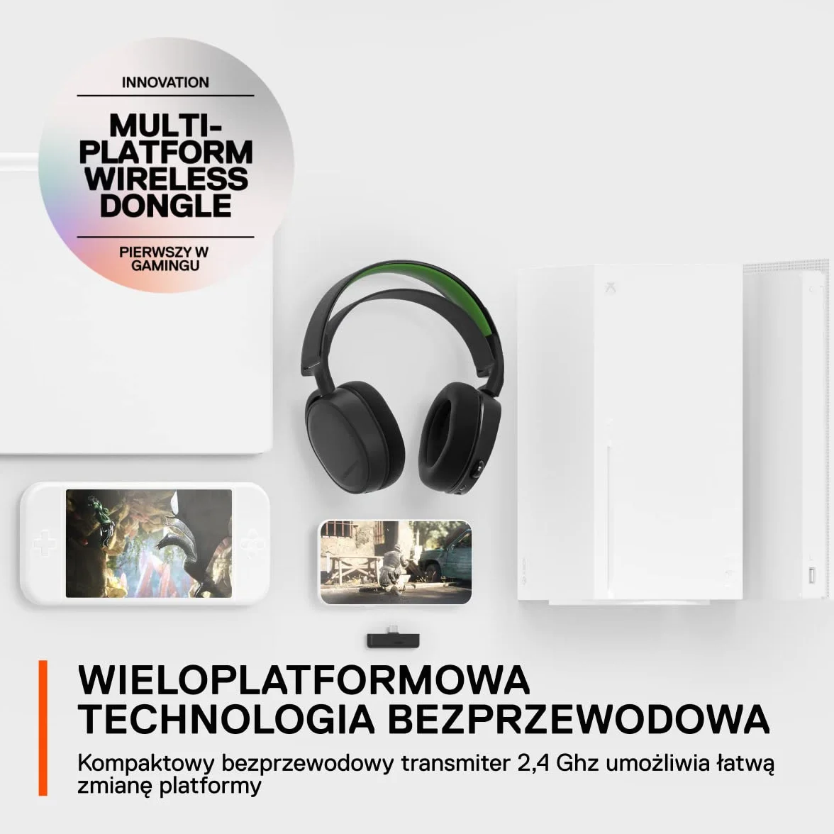 Steelseries Arctis 7X+ Słuchawki Gamingowe, Czarny