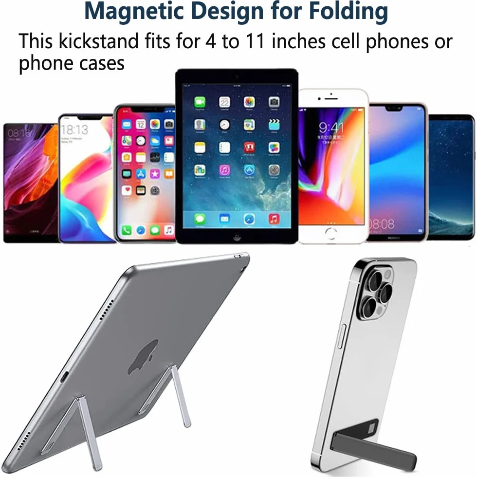 Kinizuxi Ultra cienki stojak na telefon komórkowy, pionowy/poziomy aluminiowy stojak na telefon komórkowy, regulowany kątowy uchwyt na telefon komórkowy do iPhone 14/13/12/11 Samsung akcesoria do