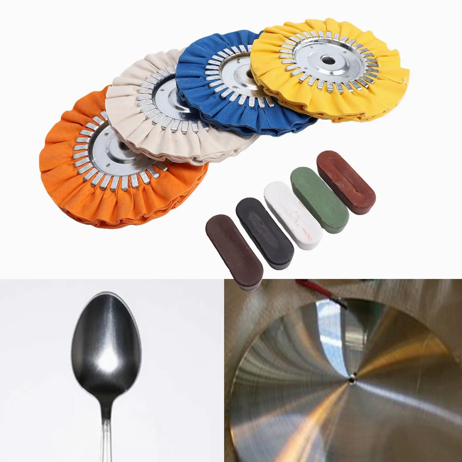 Fockety 8-calowe Tarcze Polerskie Dróg Oddechowych, 9 szt. Zestaw do Polerowania kół Aluminiowych do 4,5-calowej Szlifierki Kątowej Bufor Koło Polerskie Aluminiowa Metalowa Nakładka