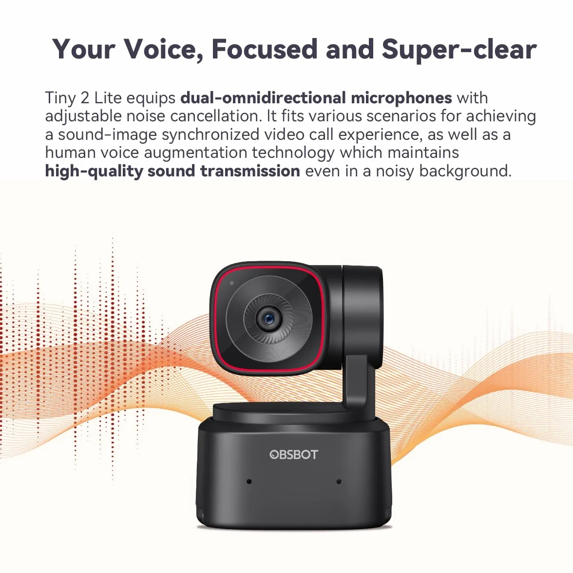 OBSBOT Tiny 2 Lite kamera internetowa PTZ 4K 1080P HDR AI śledząca mikros redukcją szumów statyw