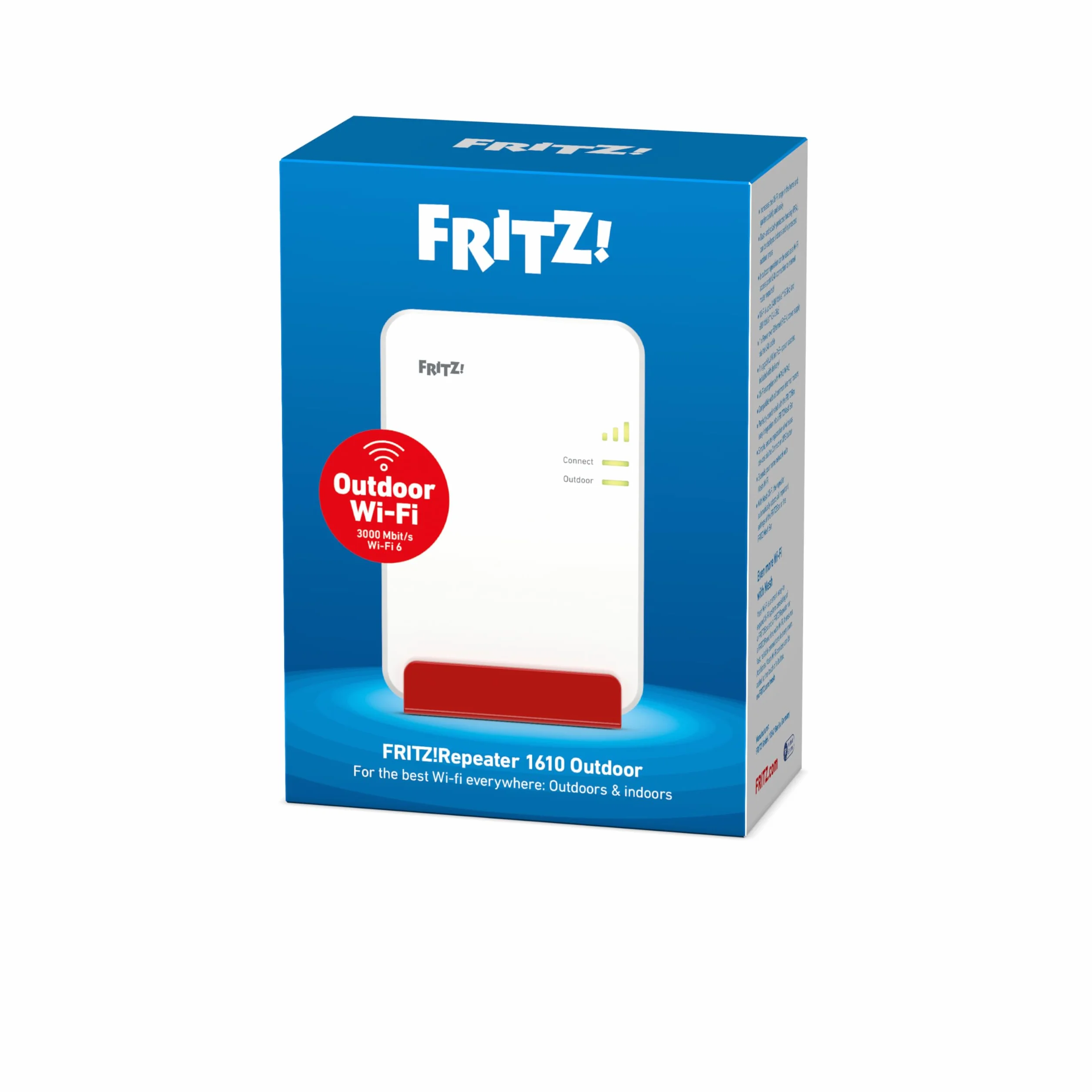 FRITZ! WiFi 6 Wzmacniacz 1610 Outdoor International 20003166 LAN, WLAN 3000 MBit/s Obsługuje Mesh, Funkcja PoE (20003166)