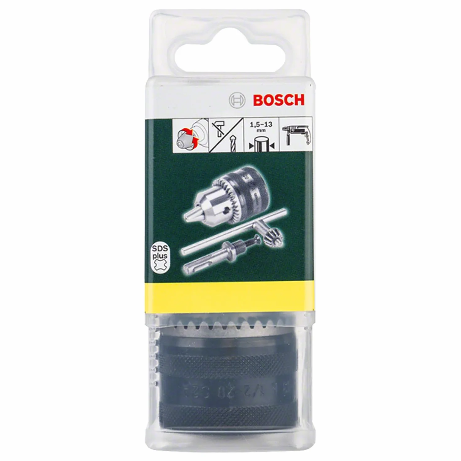 Bosch 1x Adapter SDS plus z uchwytem wiertarskim (1.5–13 mm, Bez Udaru, Osprzęt do Młotach Udarowo-obrotowych)
