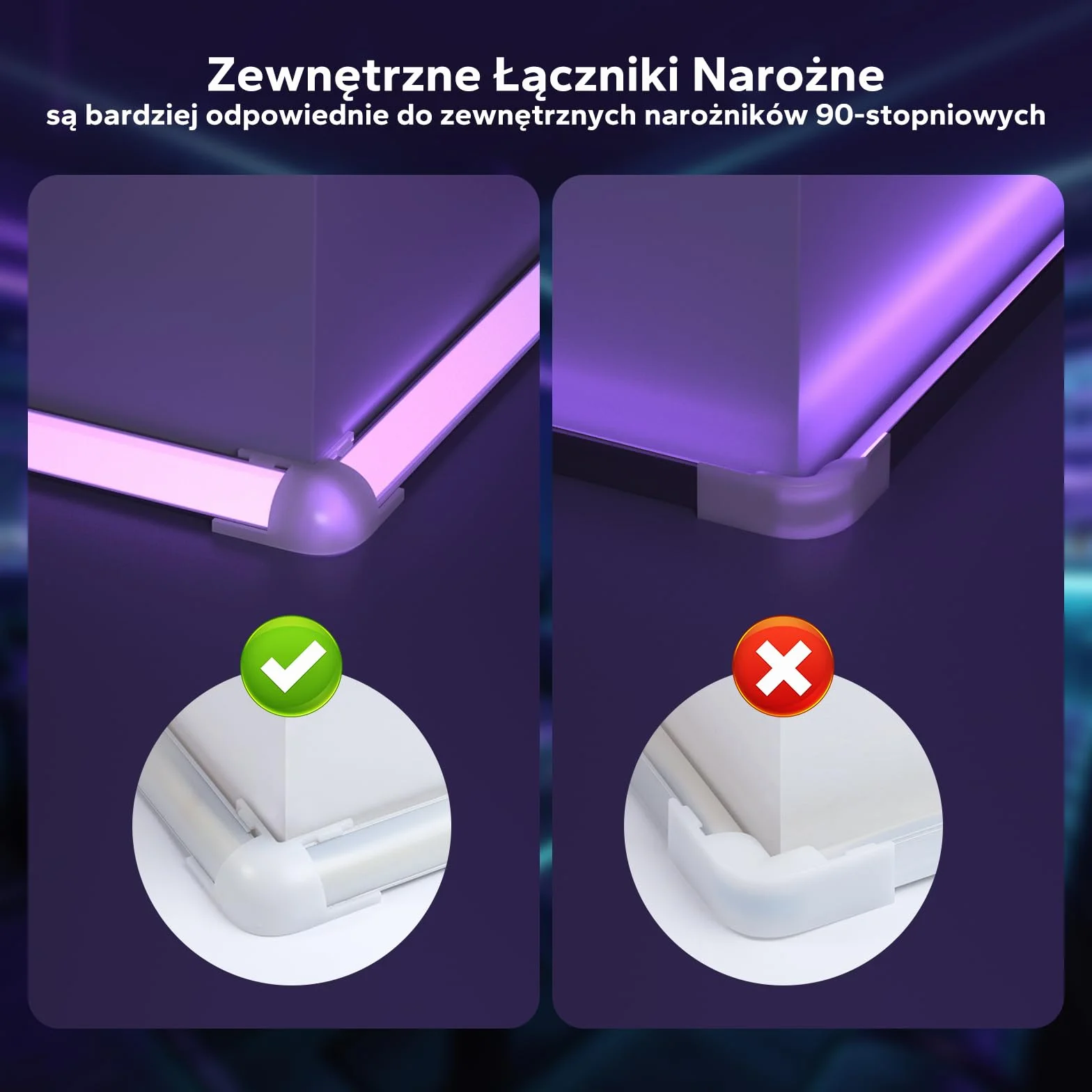 HOMMAND Złącze narożne 90 stopni, 10 szt., złącza narożne do profili LED, 90 stopni złącza kątowe LED do profilu aluminiowego LED w kształcie litery V, śruby w zestawie