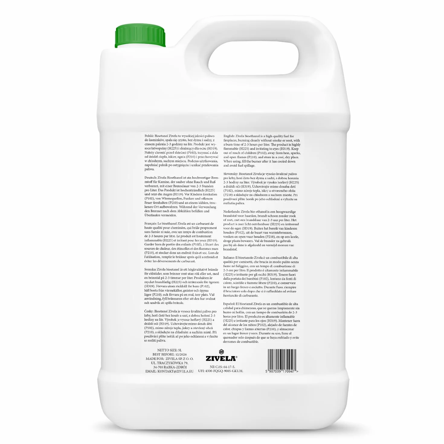 Bioetanol 96,6% 5 l | bioalkohol zapach lasu 96,6% 5 l | bioetanol do kominka, kominka stołowego, bioetanolu | zapach lasu | czyste spalanie, bez dymu, żywy i stabilny płomień