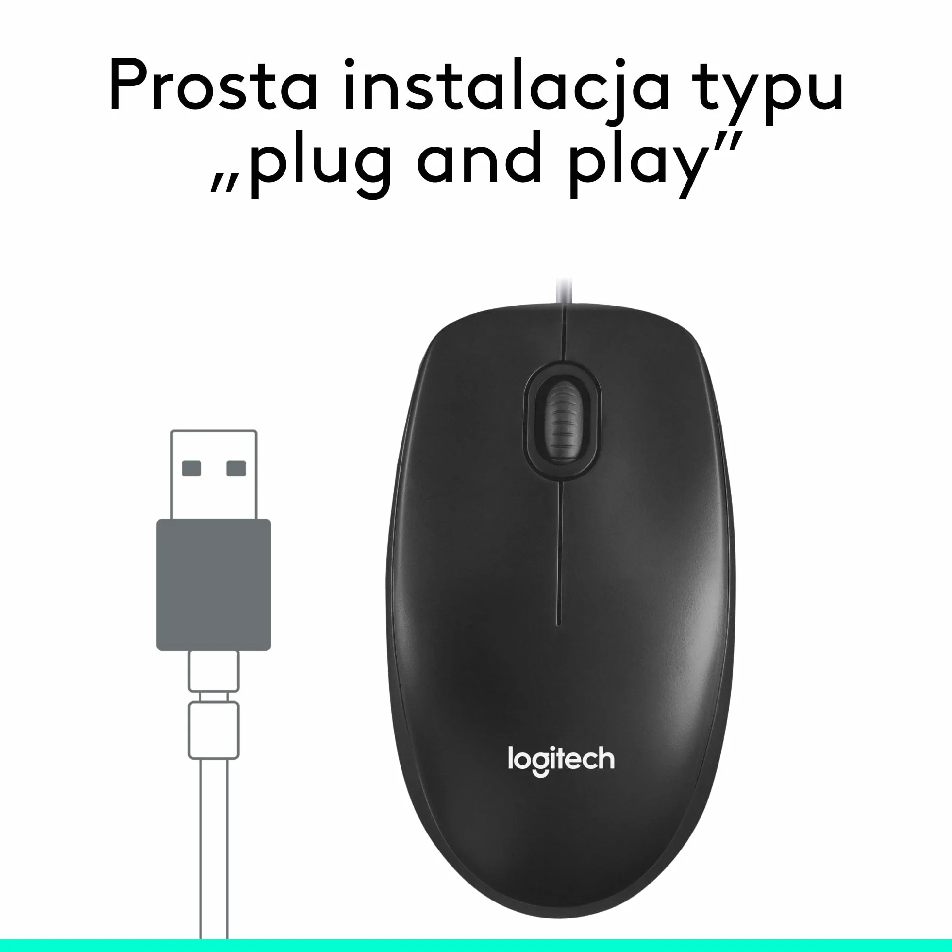 Logitech M100 Mysz przewodowa 1000 DPI Czarny