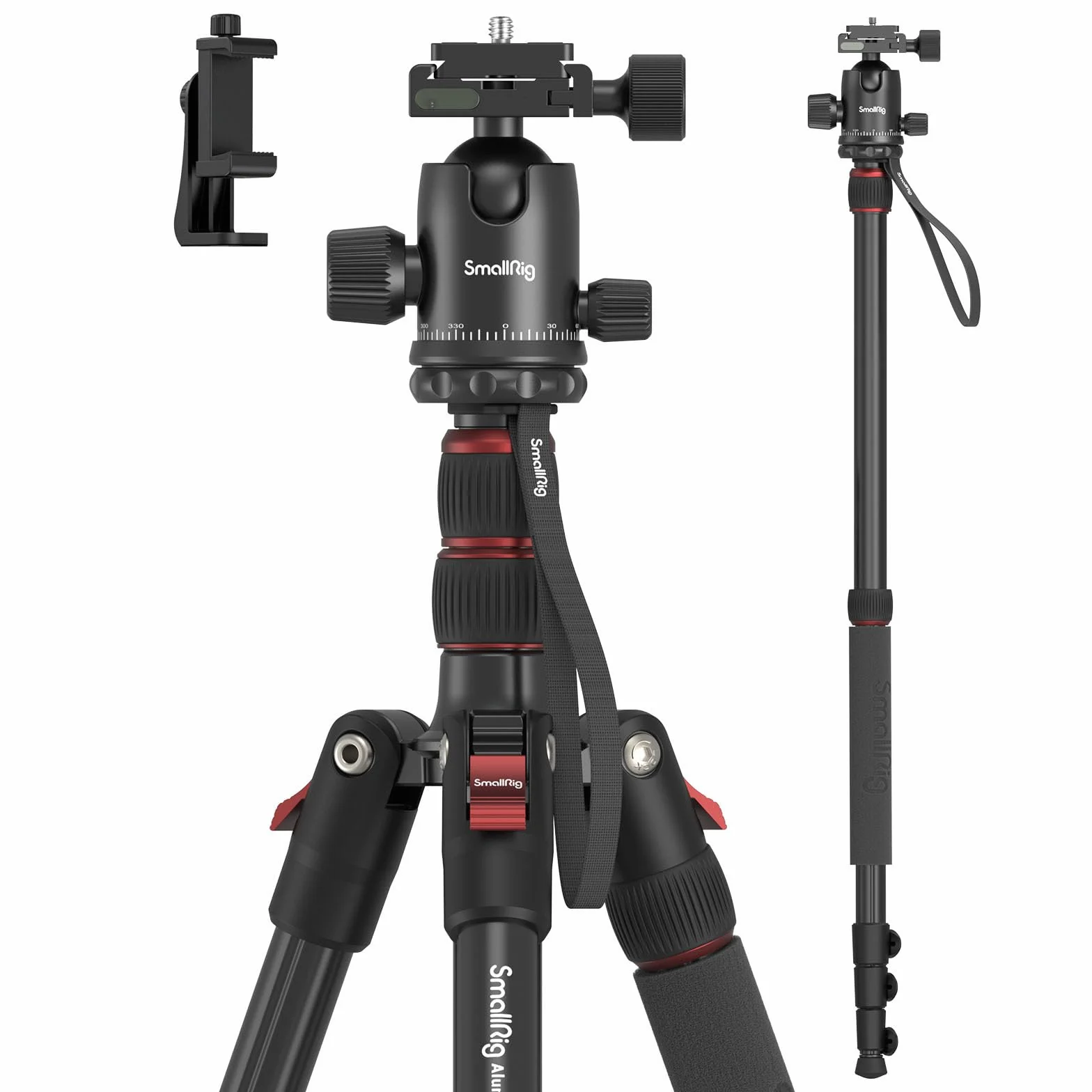 SMALLRIG 71" statyw fotograficzny składany aluminiowy, głowica kulowa 360°, ładowność 15 kg