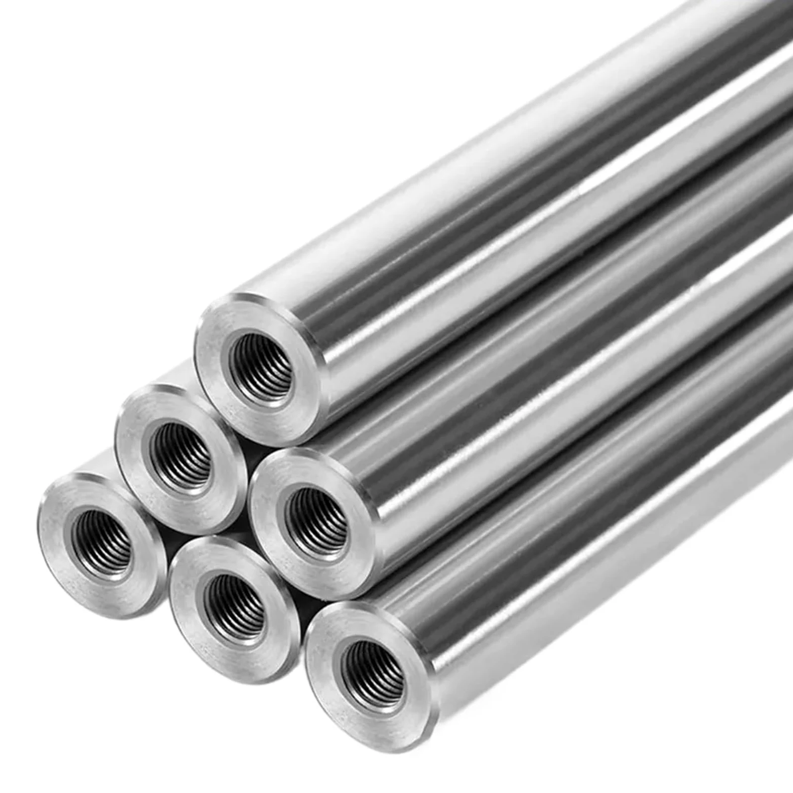 Prowadnice do szuflad z pełnym wysuwem 2 szt. Wałek liniowy OD8mm Długość 100-550mm z dwoma końcami gwintu M4/M5/M6 Głębokość otworu 8-16mm Chromowany, utwardzany pręt