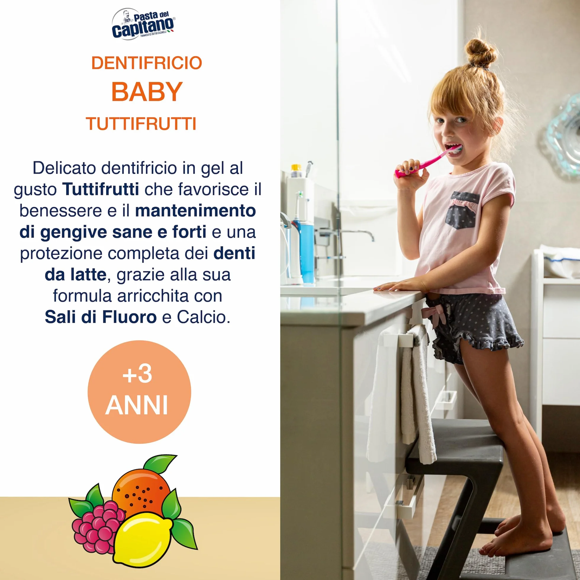 Pasta Del Capitano Baby/Junior + 3 Lata - Tuttifrutti, 75 Ml