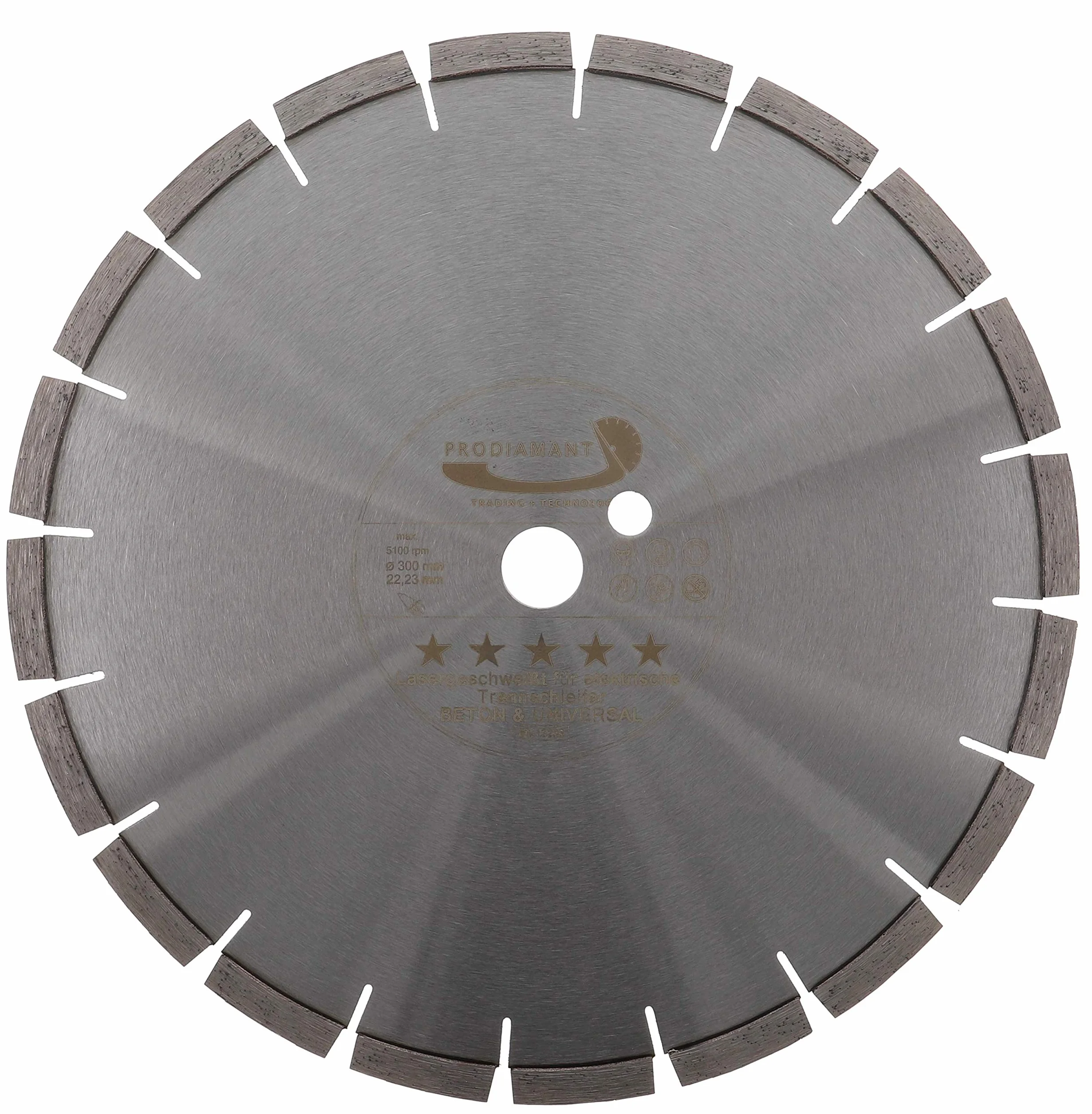 PRODIAMANT diamentowa tarcza do cięcia BETON Electric Blade 300 mm (305) x 22,23 mm diamentowa tarcza do cięcia pasuje do elektrycznej przecinarki do fug i szlifierki do cięcia