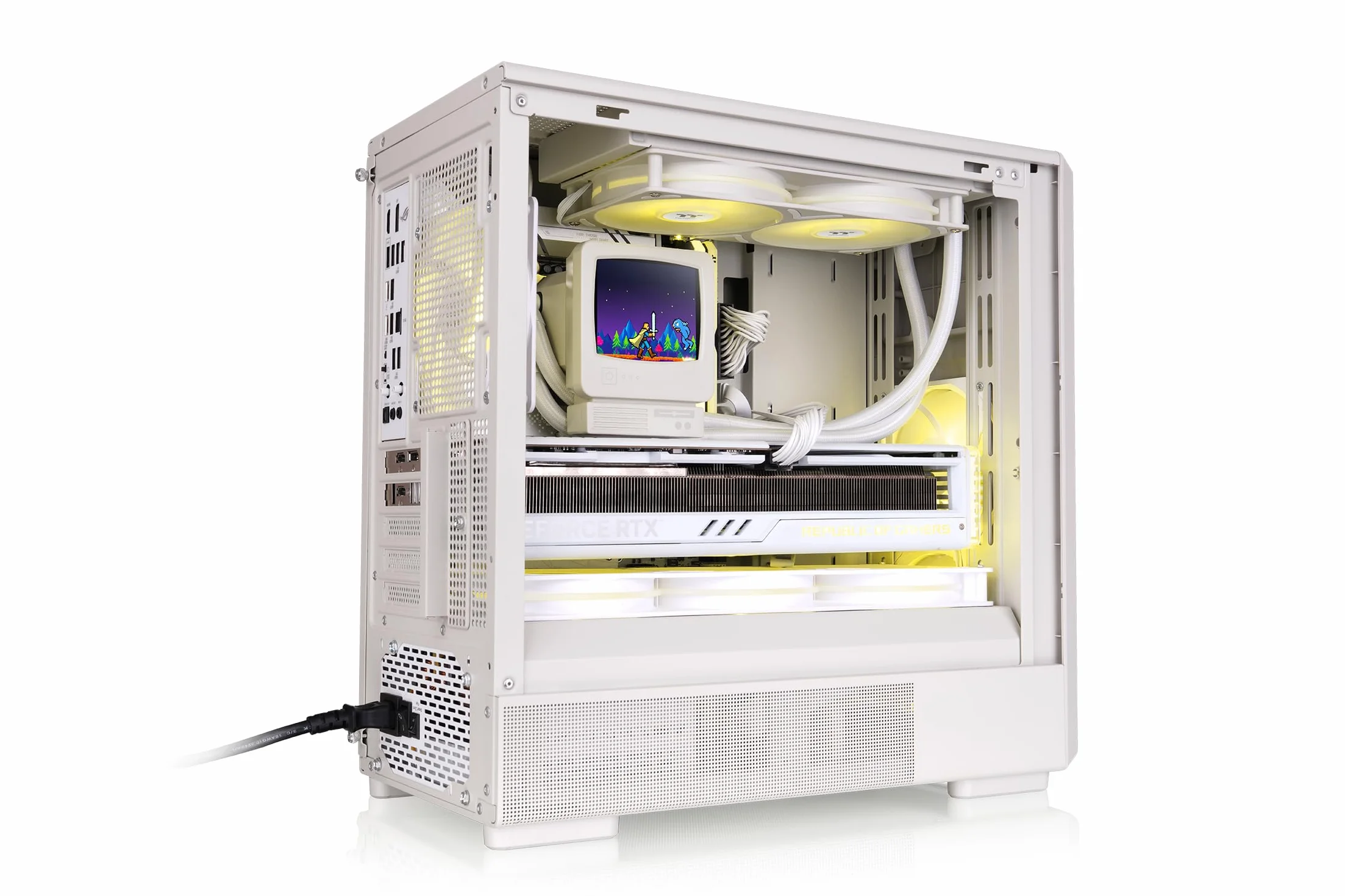 Thermaltake Retro 260 Obudowa Micro-ATX Beżowa 2 wentylatory 120 mm Hartowane szkło GPU 370 mm AIO 280 mm