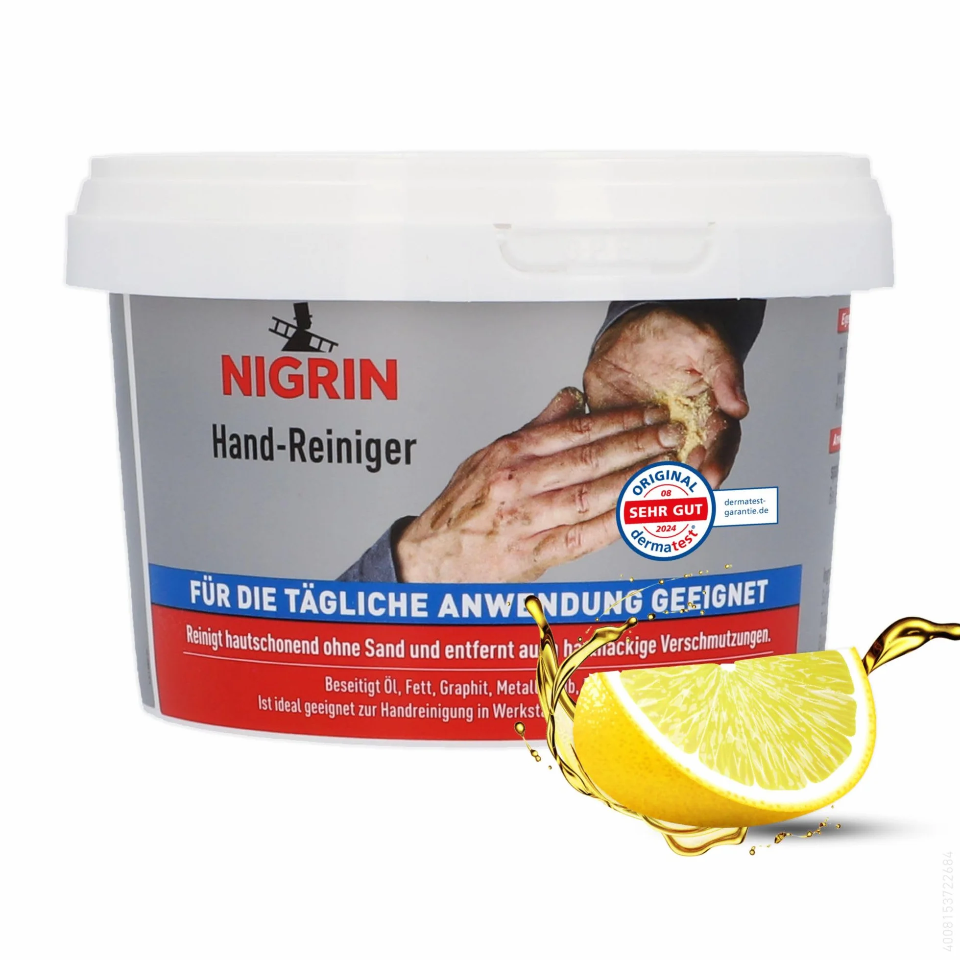 NIGRIN Pasta do mycia rąk 500 ml, czyści delikatnie dla skóry, usuwa uporczywe zabrudzenia, 1 sztuka