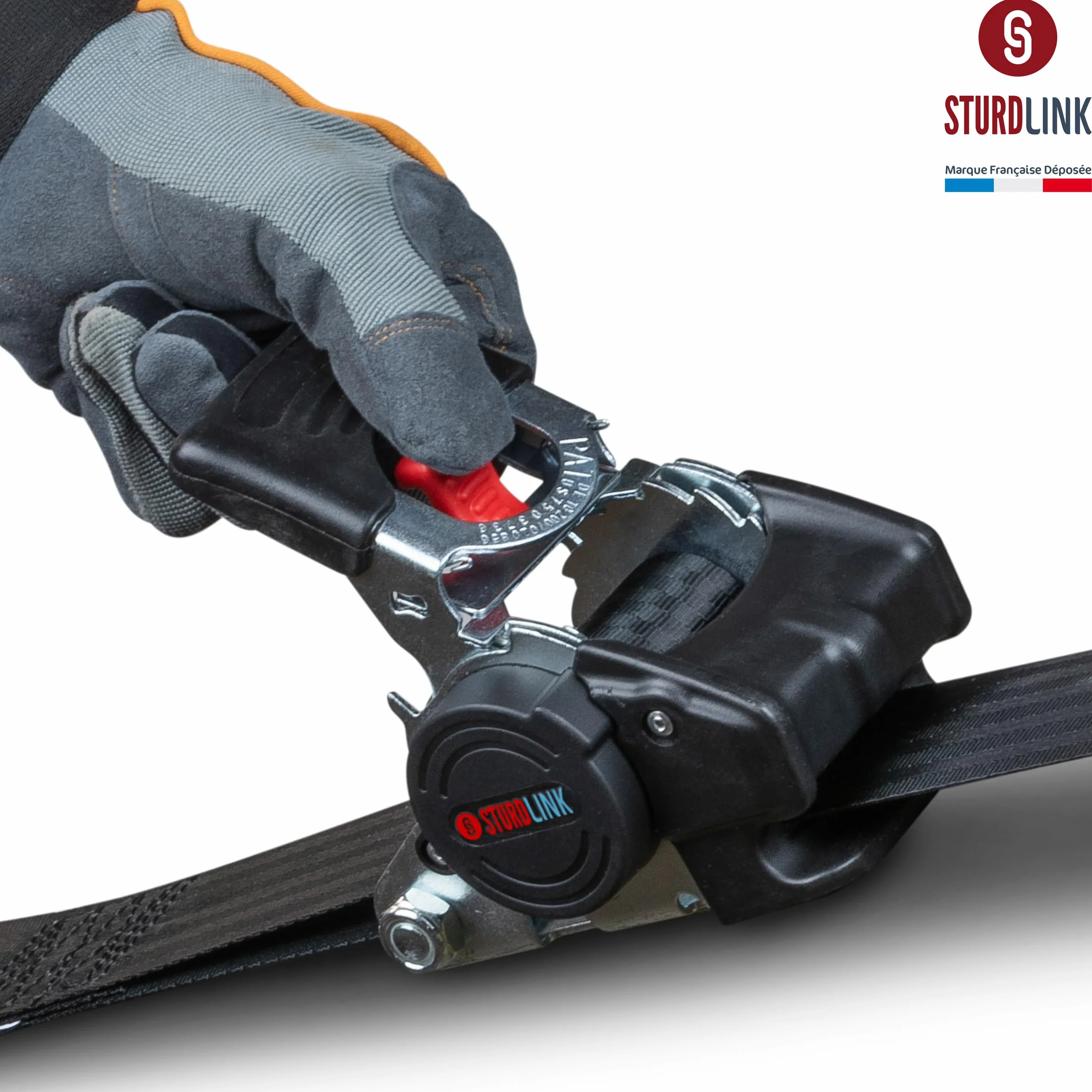 Taśmy z grzechotką Sturdlink 50 mm z automatycznym zwijaczem taśmy, długość 3 m LC 750daN / 1500 daN, haki stalowe | Idealne do przyczep, pojazdów użytkowych, motocykli, quadów, samochodów.