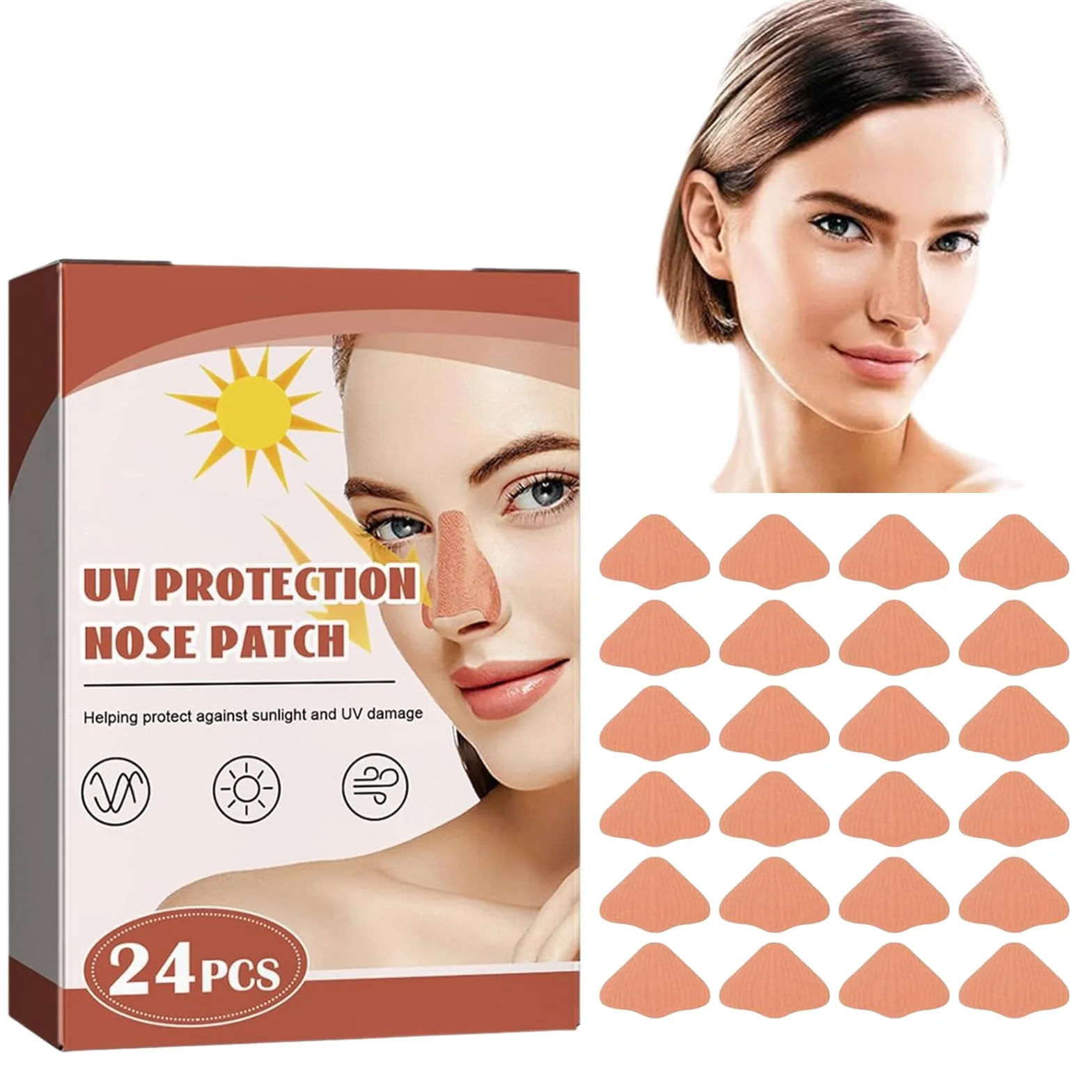 Ochrona nosa, ochrona przed promieniowaniem UV, plastry na nos, ochrona przed słońcem, 24 sztuki