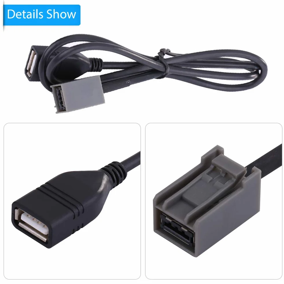 Akcesoria samochodowe MDI AMI kabel AUX 2.0 USB muzyka adapter interfejsu audio 60cm MP3 WMA kabel do ładowania przedłużacz do 2009 r