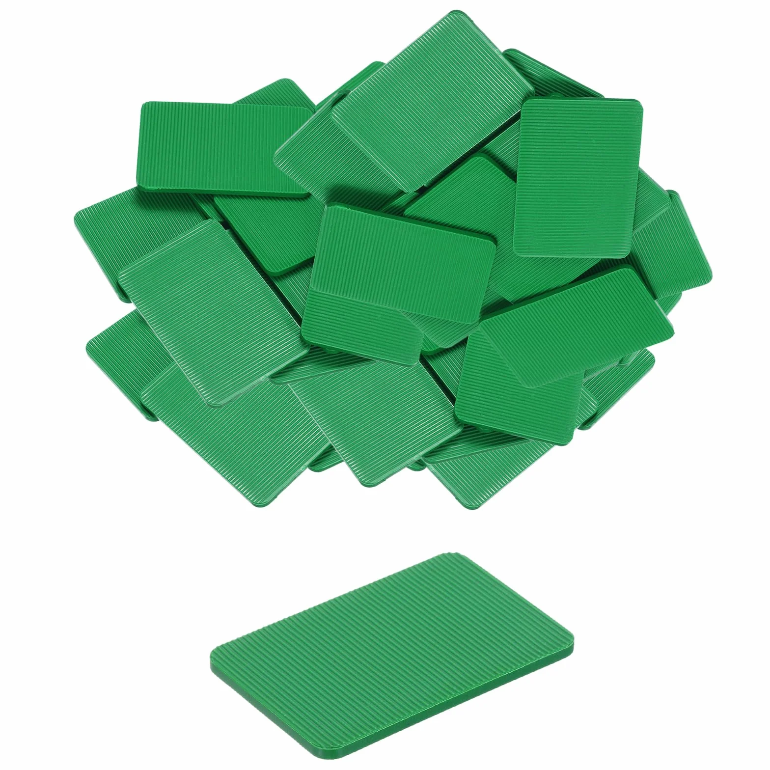 QUARKZMAN 500 sztuk podkładek z tworzywa sztucznego, 60 x 40 x 3 mm, podkładki dystansowe, kliny dystansowe, kliny, klocki dystansowe, podkładki dystansowe, zielone