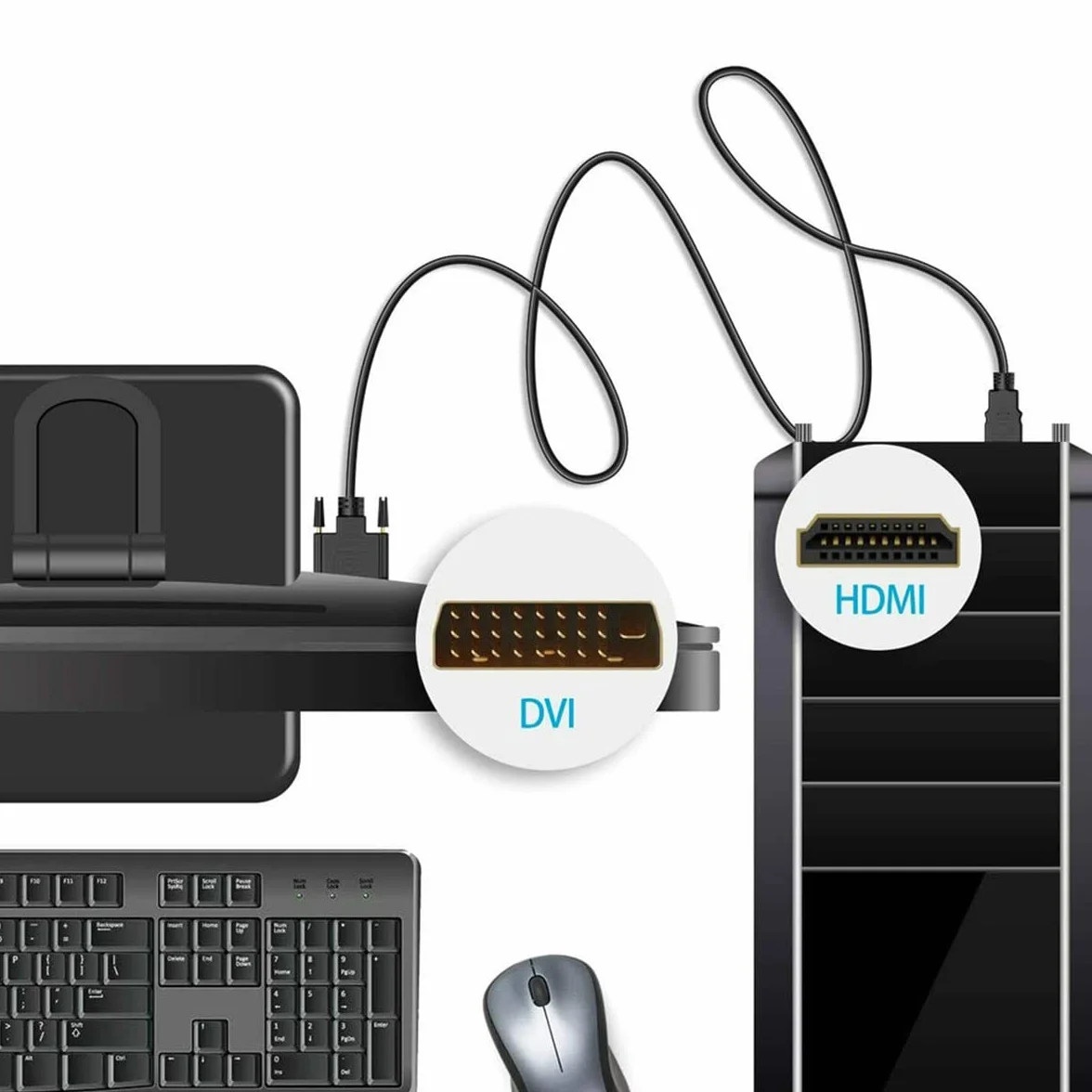 MMOBIEL Kabel DVI do HDMI 2 metry
