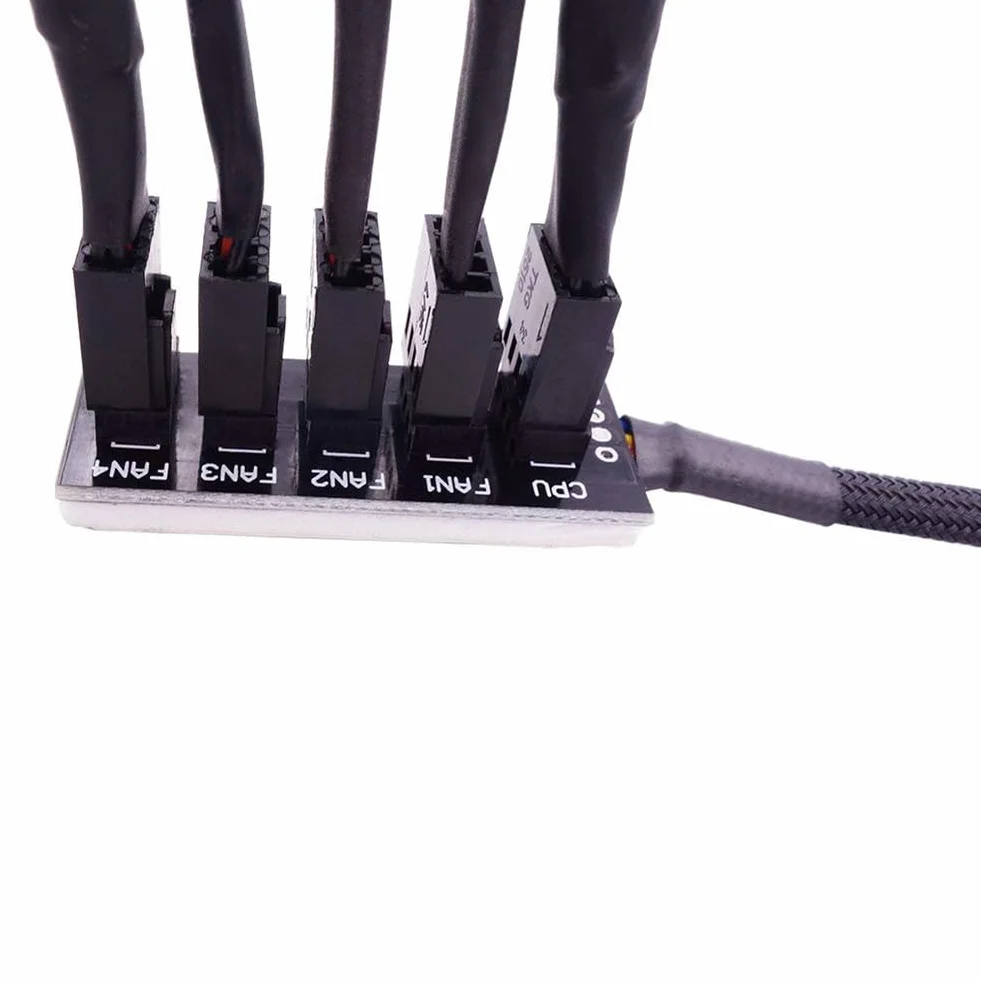 4szt. Koncentrator Wentylatora PWM, Chłodzenie Procesora Komputera PC 4 PIN/3PIN Wentylator Kabel Zasilający Hub Rozdzielacz Adapter z Rękawem PWM Case Splitter Wentylatora Trwała Wysoka Jak