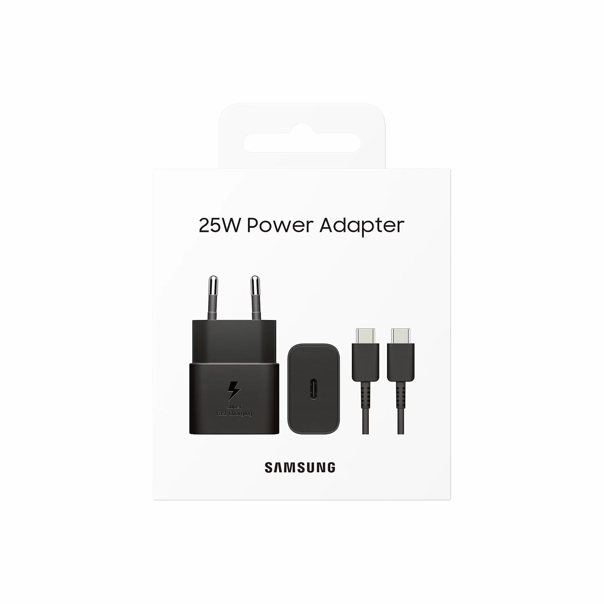 Samsung Schnellladegerät USB-C 25W Datenkabel Schwarz