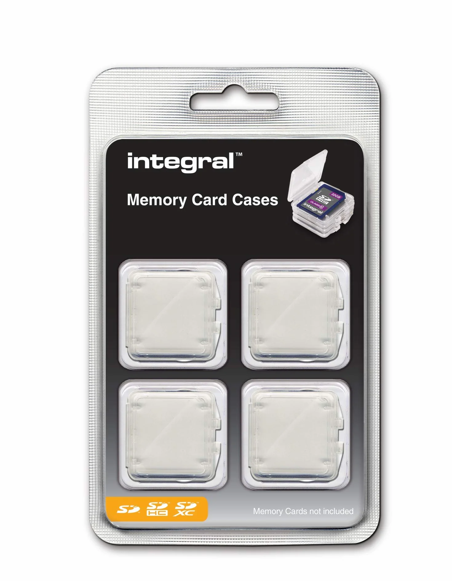 Integral Zestaw 4 etui do kart pamięci Secure Digital (SD/SDHC/SDXC). INSDQUADBOX
