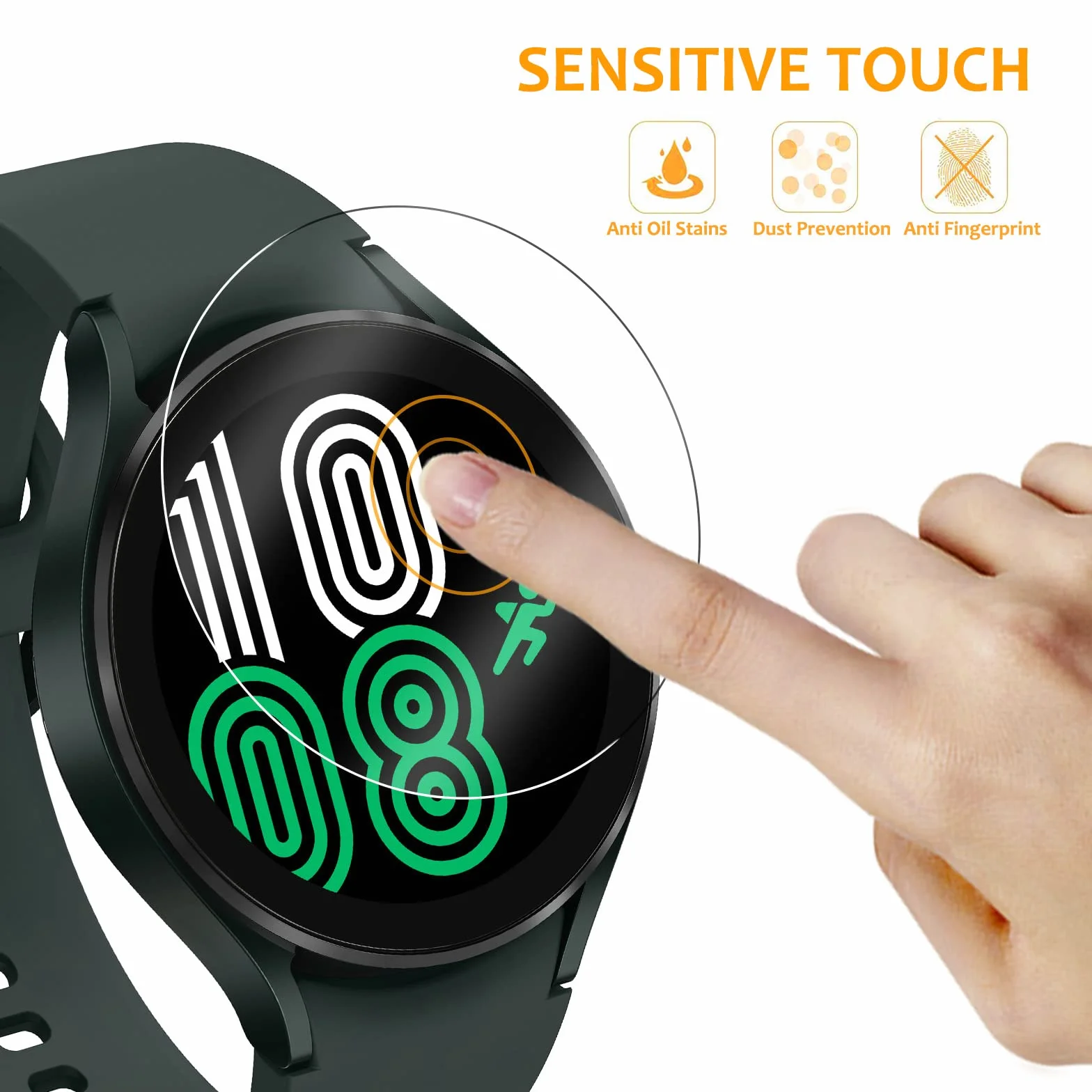 Hianjoo 6-Pak Screen Protectors for Samsung Galaxy Watch 7 6 5 4 44mm Tempered Glass