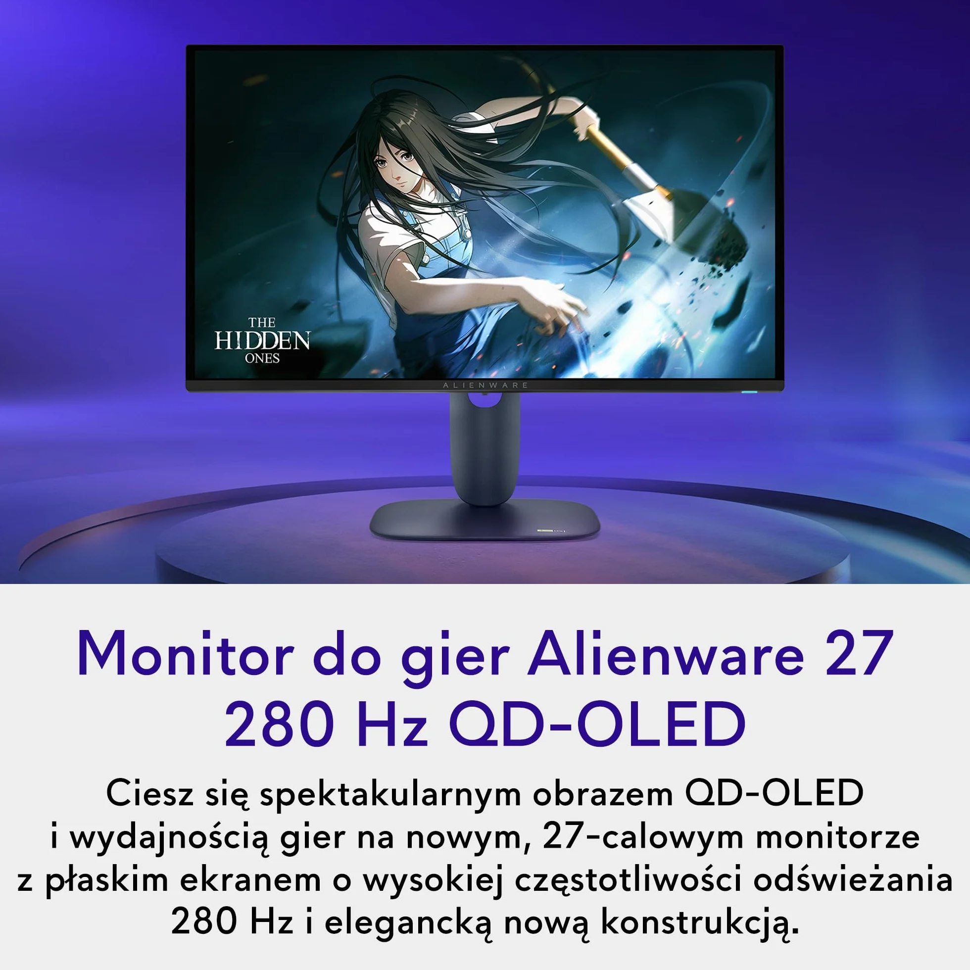 Alienware AW2725D 27" QHD 280Hz QD OLED Monitor Gaming 0,03ms G-SYNC FreeSync Premium Pro HDR True Black 400