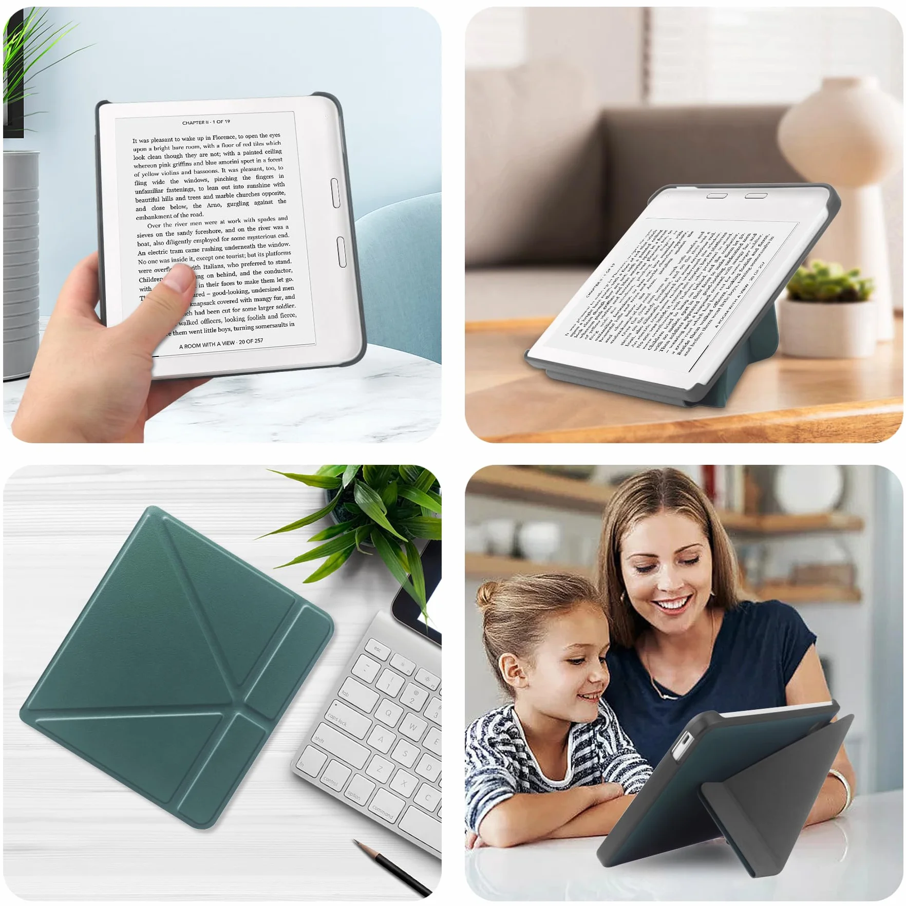 Etui Slimshell do Tolino Vision Color 2024, Vision 6 2021, Kobo Libra Colour 2024, Libra 2 2021 7 cali, automatyczne budzenie/sen, miętowy