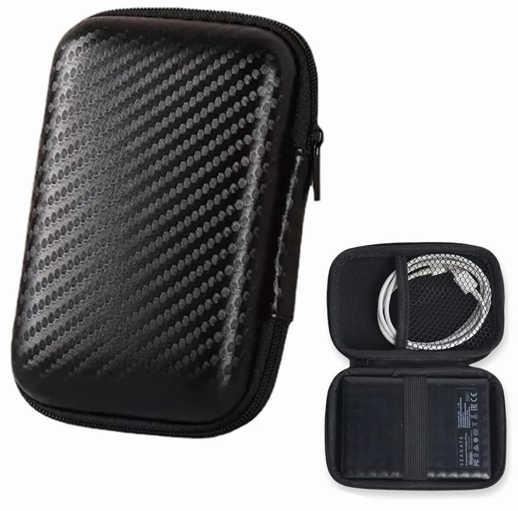 Twarda obudowa do Portable External SSD, etui podróżne torba do przechowywania, etui na dyski twarde Etui na dysk twardy 2,5" cala i SDD, 2 komory wewnętrzne