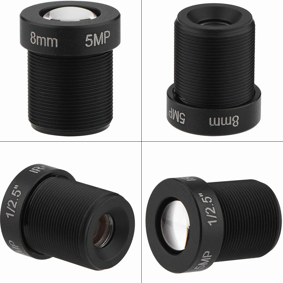 Richer-R Obiektyw CCTV, mocowanie 1/2,5 cala 8 mm obiektyw CCTV z wysokiej rozdzielczości 5 MP, megapikselowy obiektyw kamery IP na podczerwień do kamery bezpieczeństwa