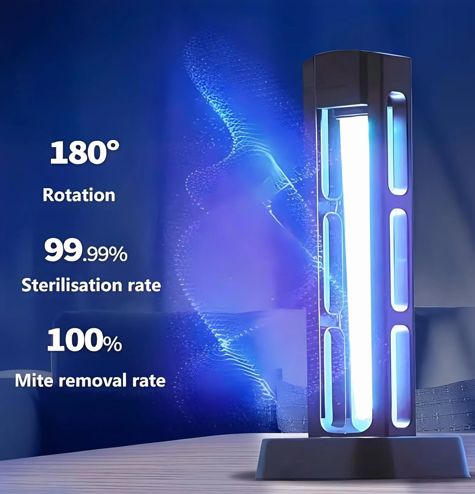 ZKX UVC lampa dezynfekująca pilot zdalnego sterowania, obrót o 180°, lampa sterylizująca UV 39 W, lampa bakteriobójcza, współczynnik działania antybakteryjnego 99%, oczyszczacz powietrza, pleśń, grypa