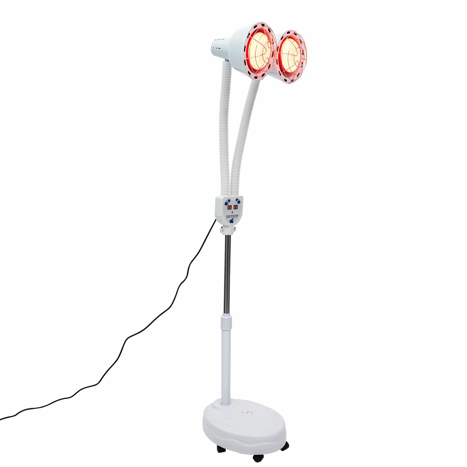 Lampa na podczerwień 275 W, lampa na podczerwień, promiennik, ogrzewanie na podczerwień, regulacja 360°, lampa na podczerwień ze stojakiem do masażu salonowego, bólu mięśni i bólu