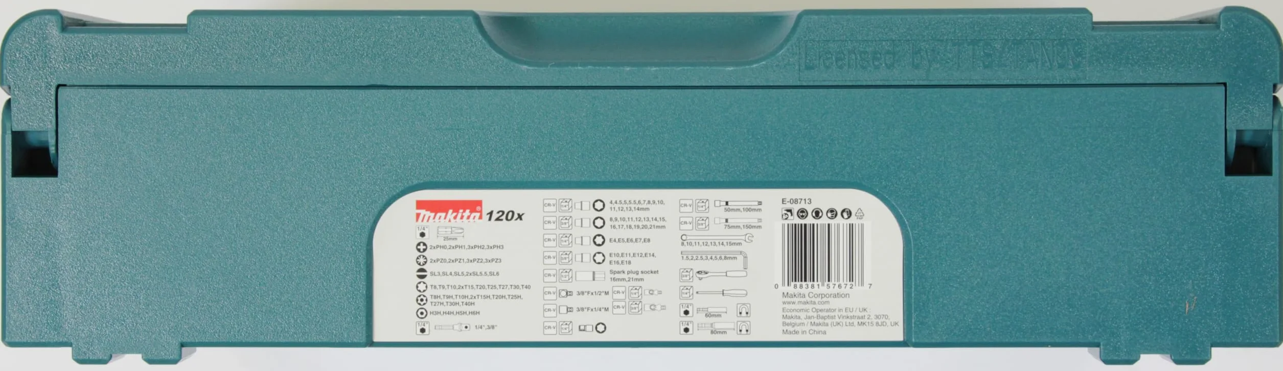 Makita Zestaw Narzędzi Ręcznych, Czarny/Niebieski, ‎39.5 x120 Elementów