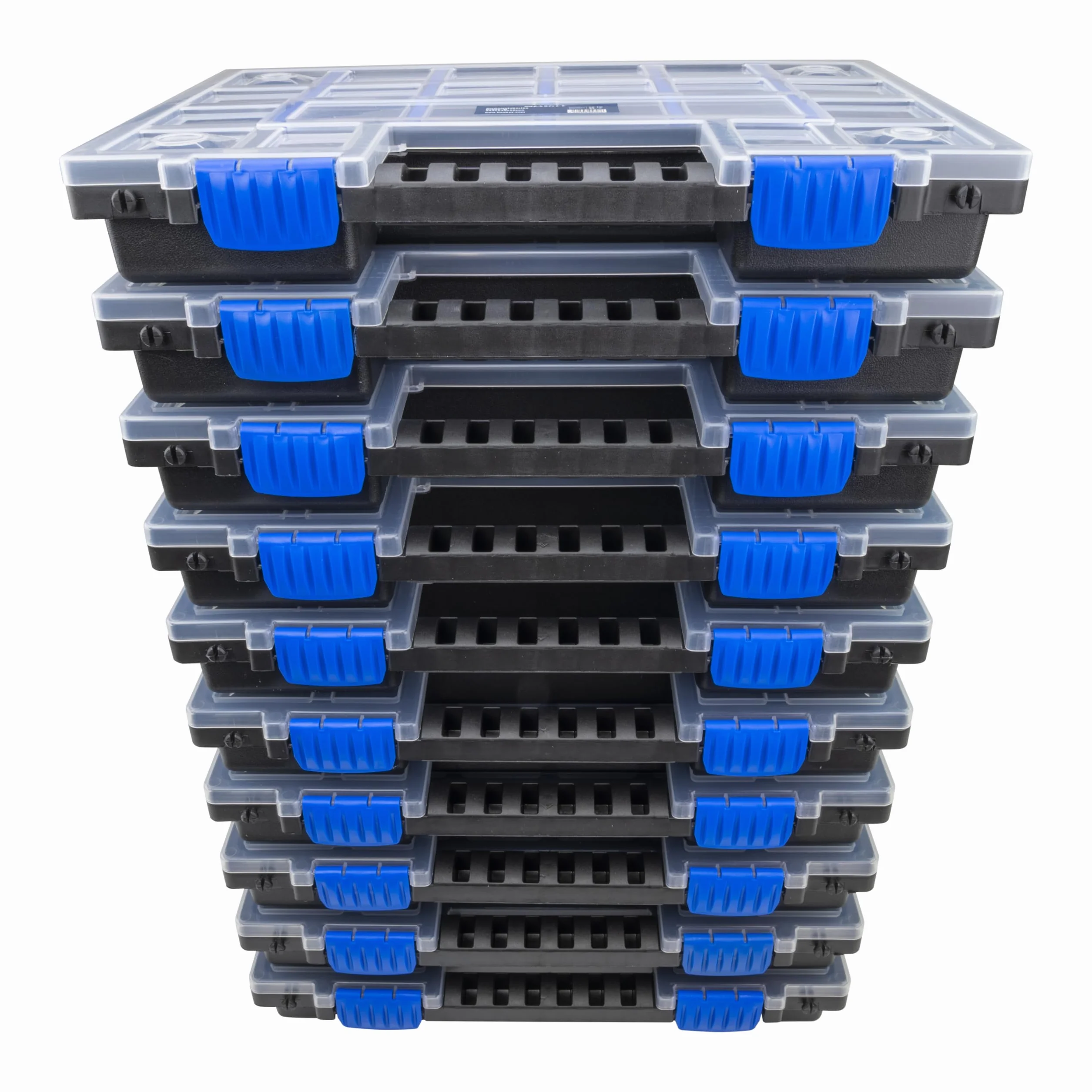 HASKYY Walizka asortymentowa Skrzynka asortymentowa Pudełko asortymentowe 10x Organizer XL - podzielone i układane w stos - 345x249x50 mm Szafka na małe części Skrzynka narzędziowa Pudełko na śruby