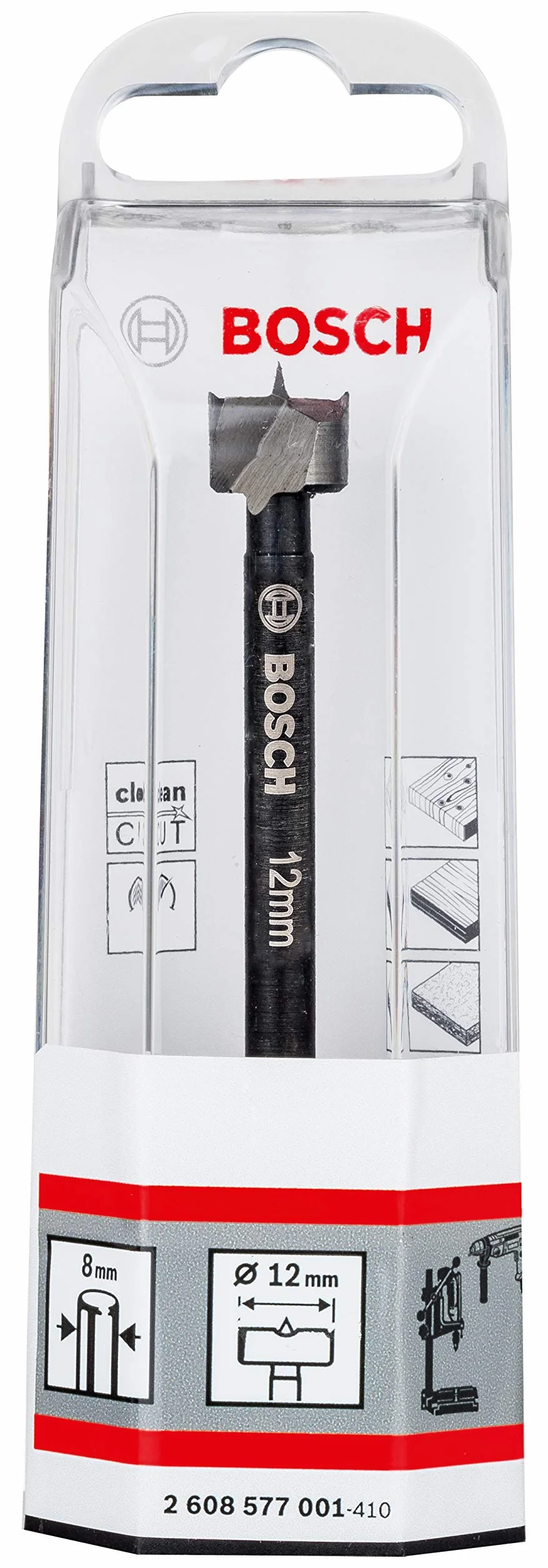 Bosch Professional Wiertło sednik (Ø 12 mm, do wiercenia w miękkim lub twardym drewnie, fornirowanym i nielaminowanej płycie wiórowej, Akcesoria wiertarek)