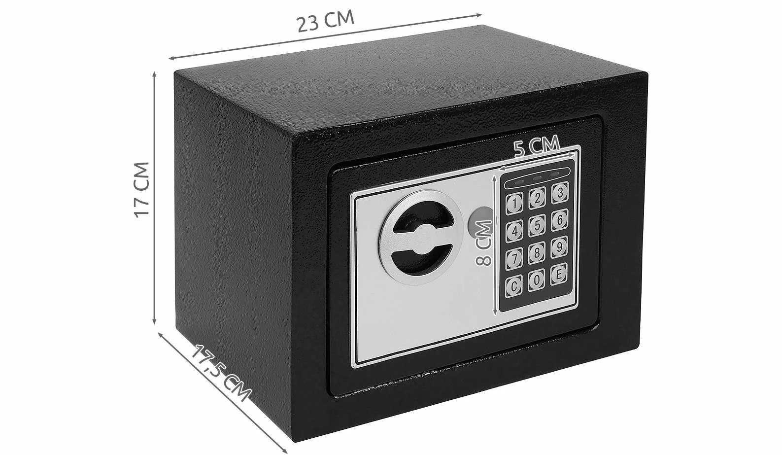 Iso Trade MALATEC Safe 8799 elektroniczny sejf na dokumenty i klucze, czarny