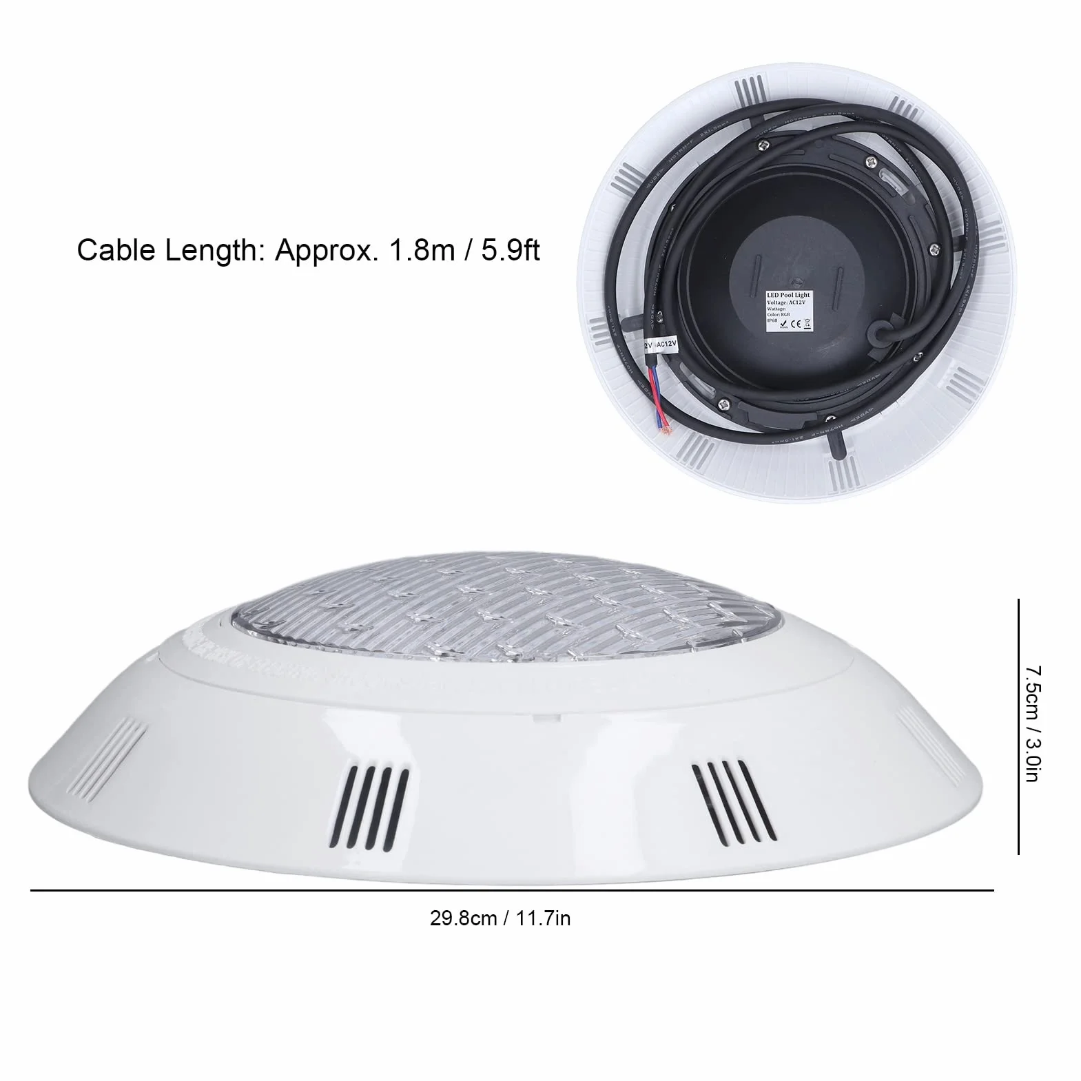 Oświetlenie Basenowe LED, AC12V RGB Multi Color IP68 Wodoodporne Oświetlenie Podwodne LED z Pilotem, Zatapialna Lampa Stawowa o Wysokiej Jasności do Basenów, Dekoracja świetlna (45 W)