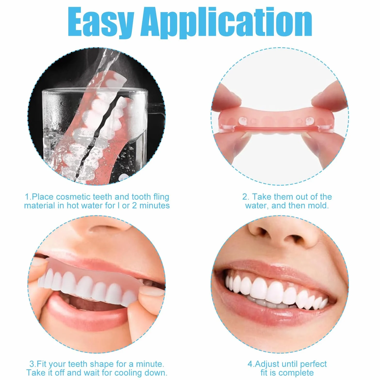 2Pairs Silicone Reline Denture Set, Denture Silicone Reline Kit，Professional Silicone Reline Kit for Dentures for Everyone