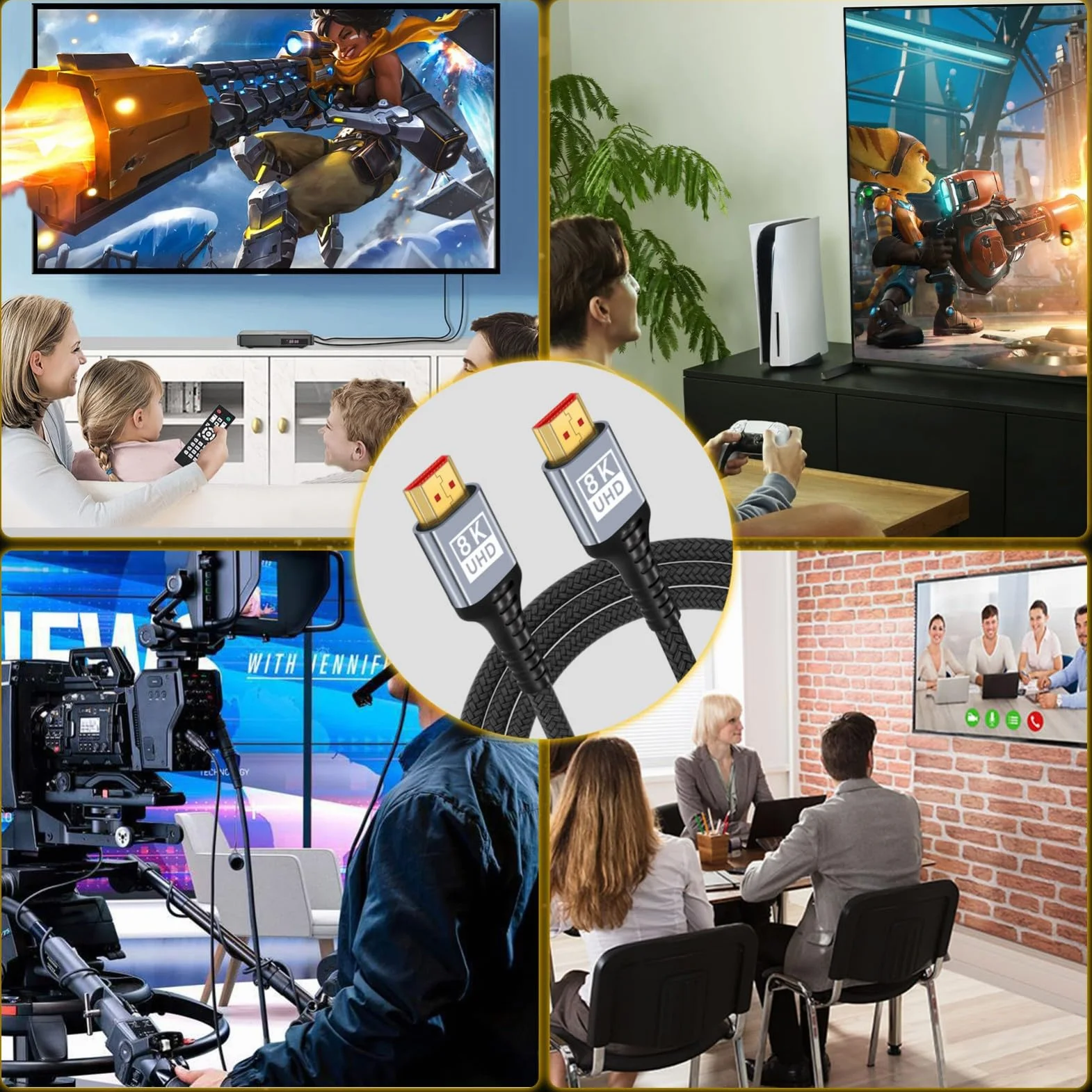 Kabel HDMI 2.1 5m 48 Gbps 8K 60Hz 4K 120Hz HDR10 eARC HDCP 2.2